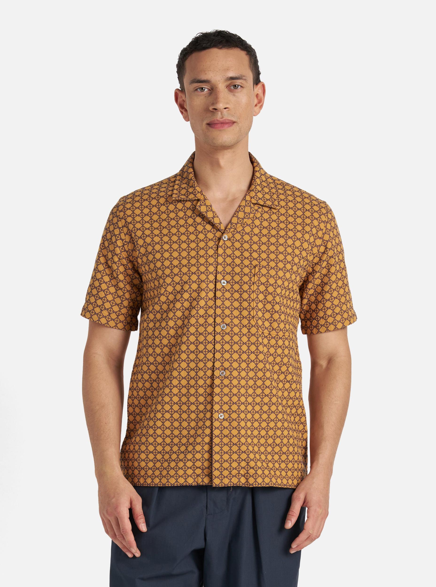 Gold/Navy Rhodes Cotton Road Shirt Product Image