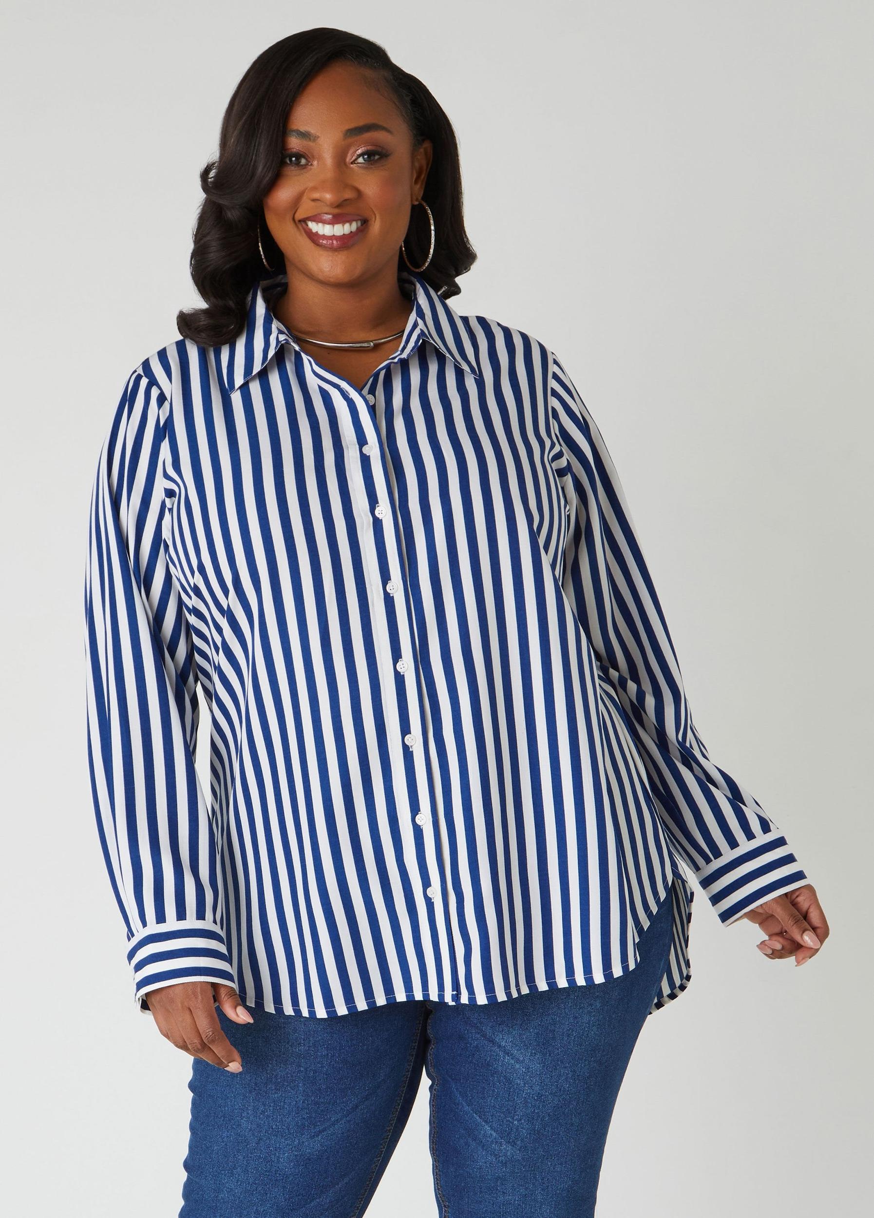 Striped Cotton Blend Shirt Product Image