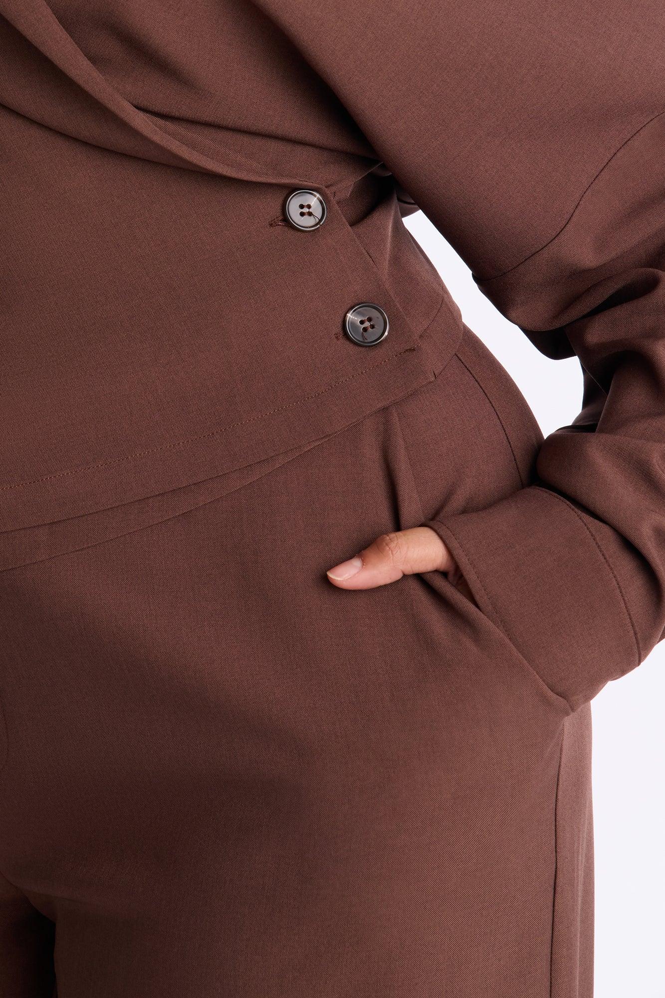 Kiara Wide Leg Pant Set - Brown Female Product Image