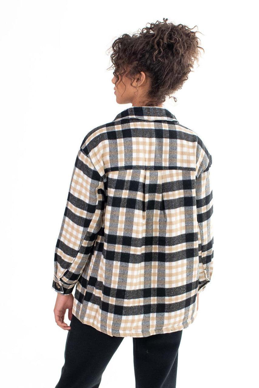 Black Heavy Plaid Jacket Product Image