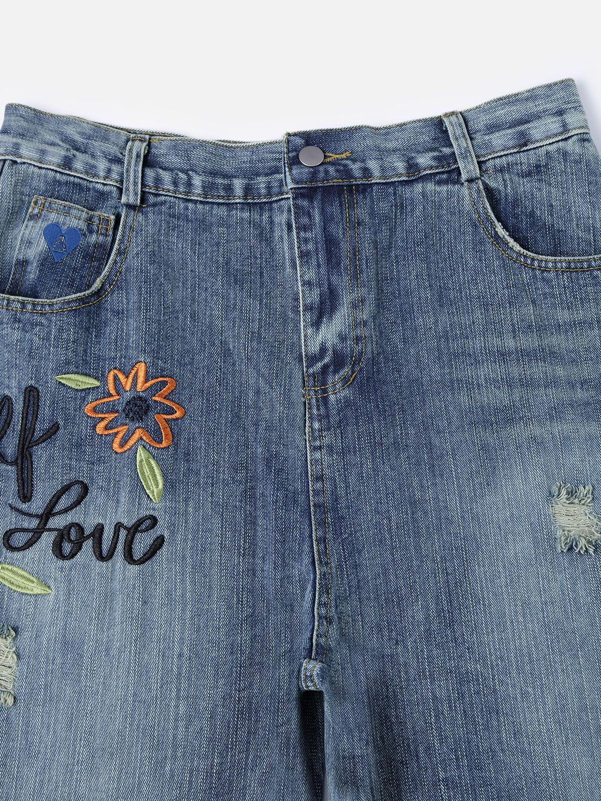 Aelfric Eden Flower Embroidery Jeans Product Image