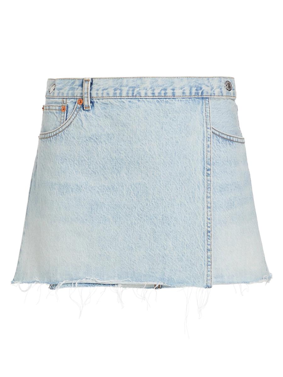 Womens Re/done & Pam Mid-Waist Denim Wrap Miniskirt Product Image