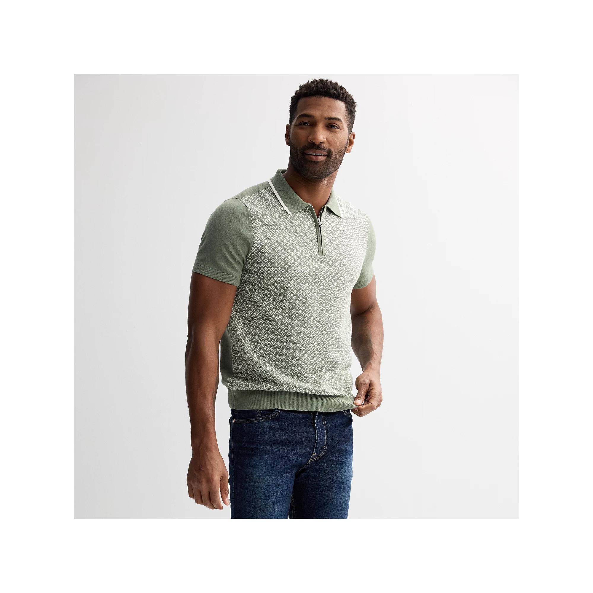 Men's Apt. 9 Geometric Pattern Knitted Sweater, Size: Small, Green Geo Product Image