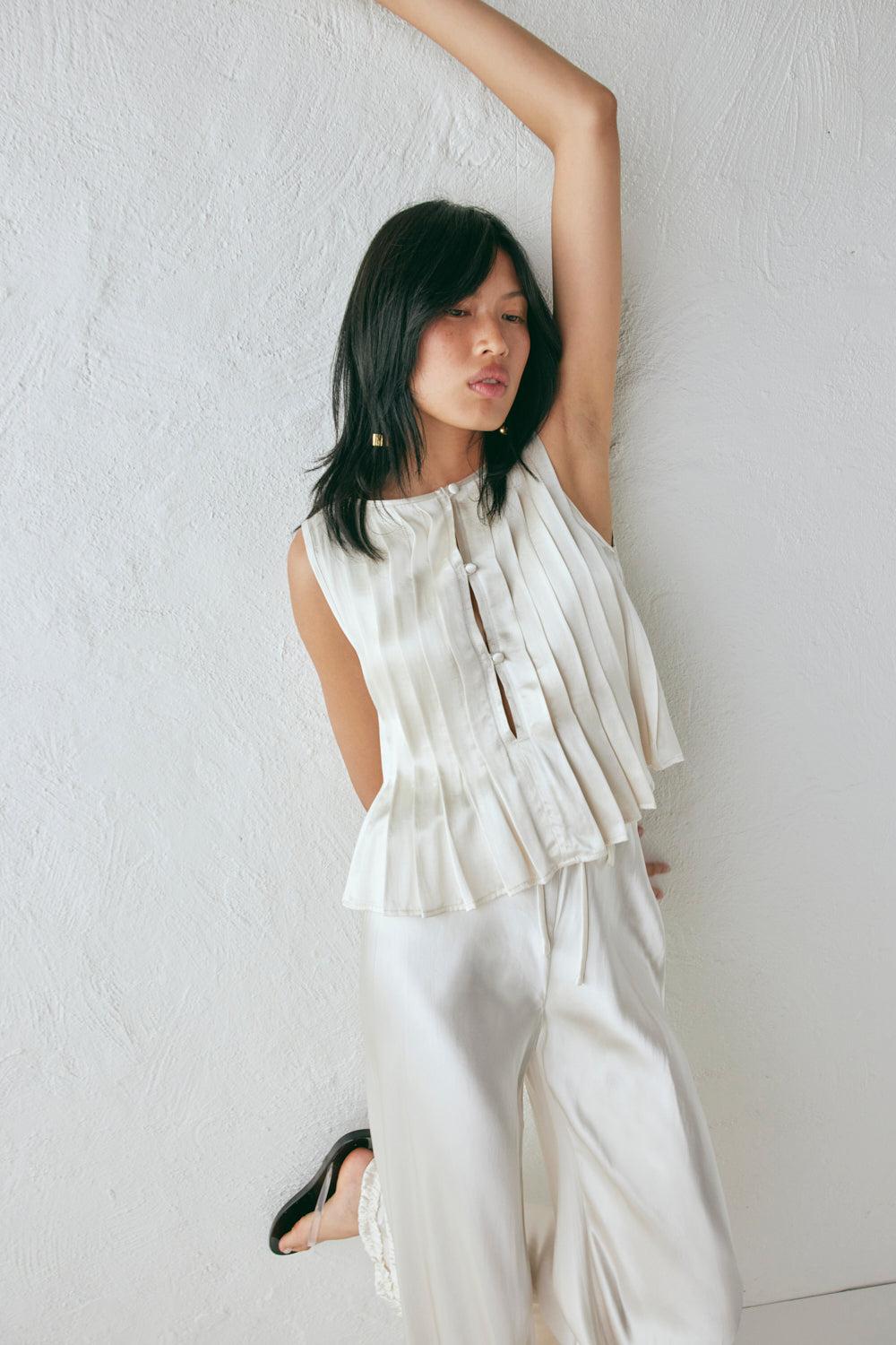 Eva Satin Top Cream Product Image