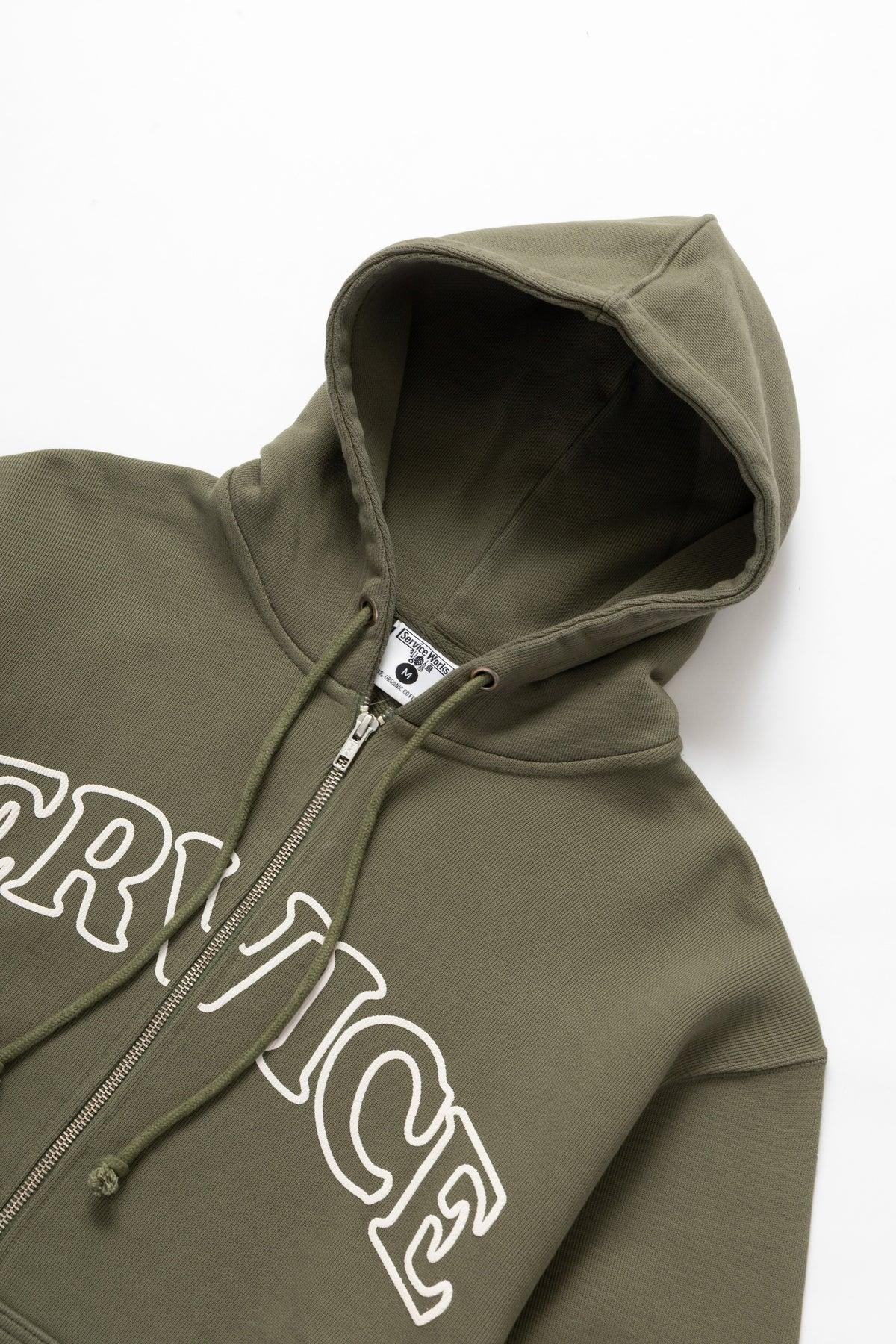 Arch Logo Zip Hoodie - Olive Product Image