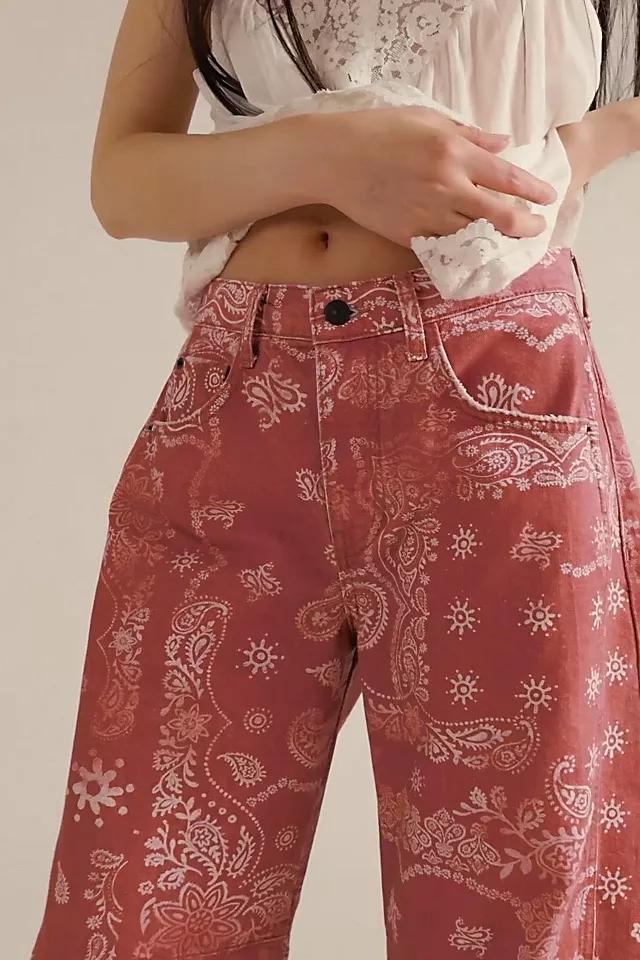 We The Free Good Luck Printed Barrel Jeans Product Image