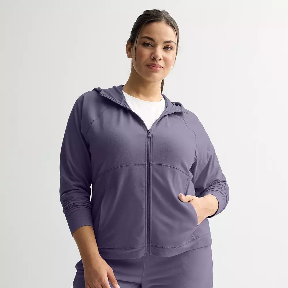 Plus Size Tek Gear® Essential Hooded Jacket, Women's, Size: 3XL, Purple Jelly Product Image