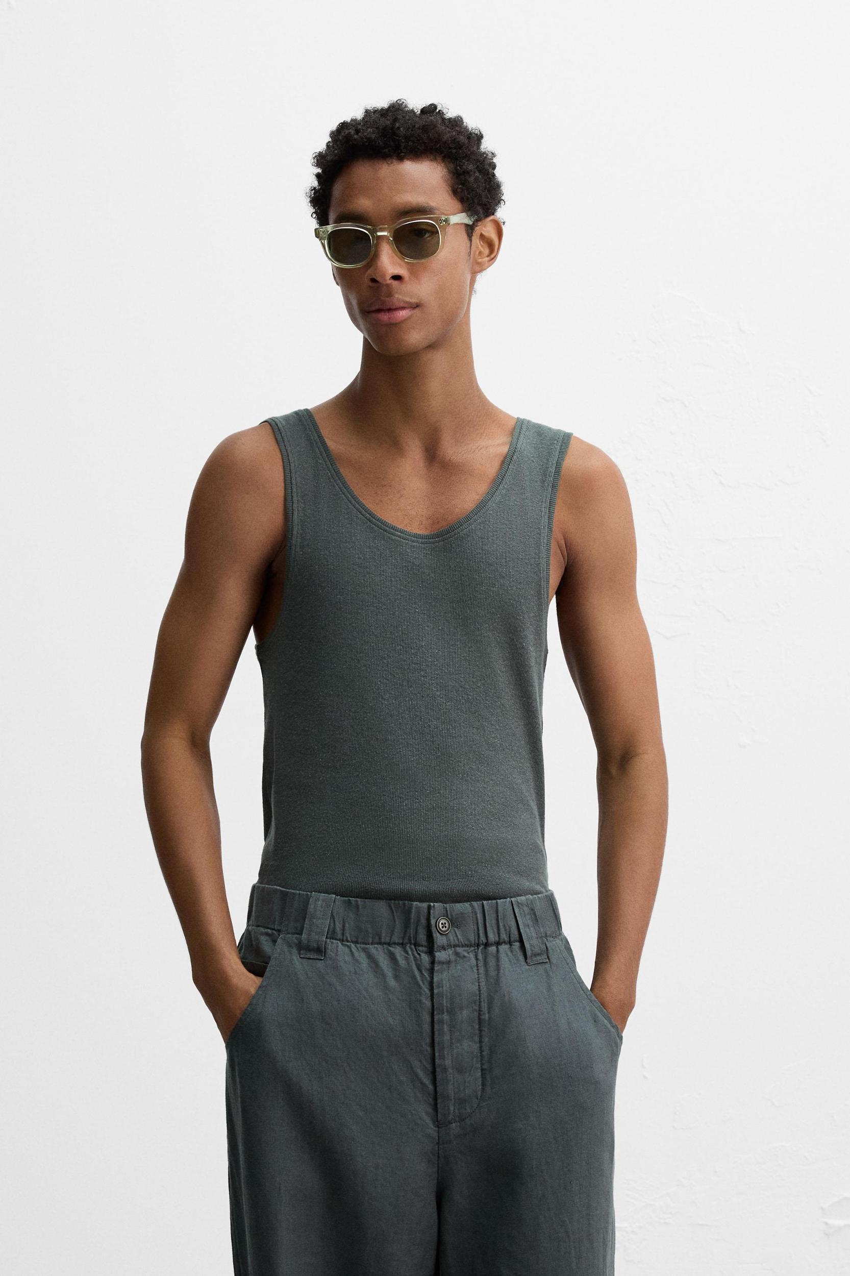 RIBBED COTTON-HEMP TANK TOP Product Image