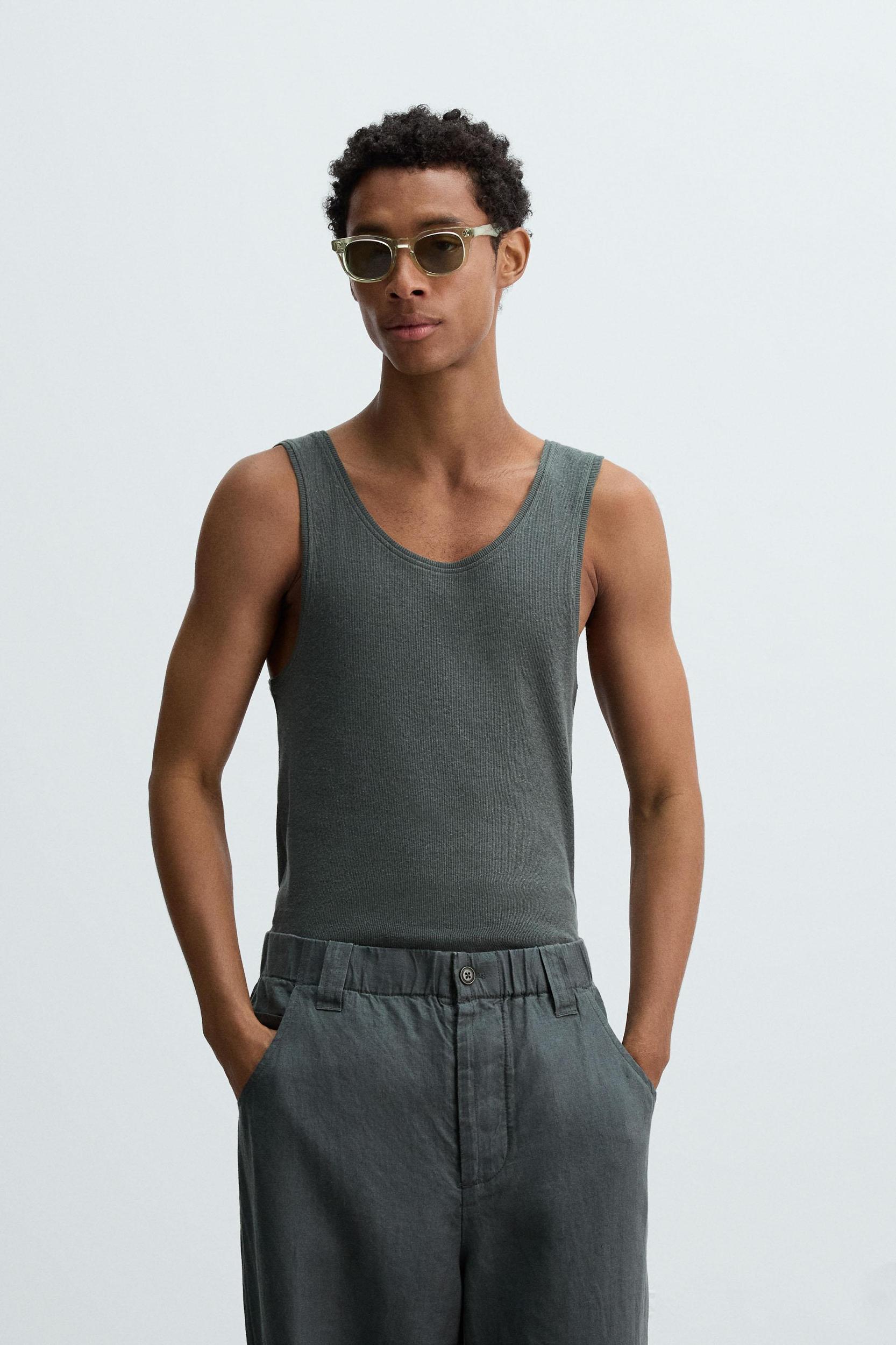 RIBBED COTTON-HEMP TANK TOP Product Image