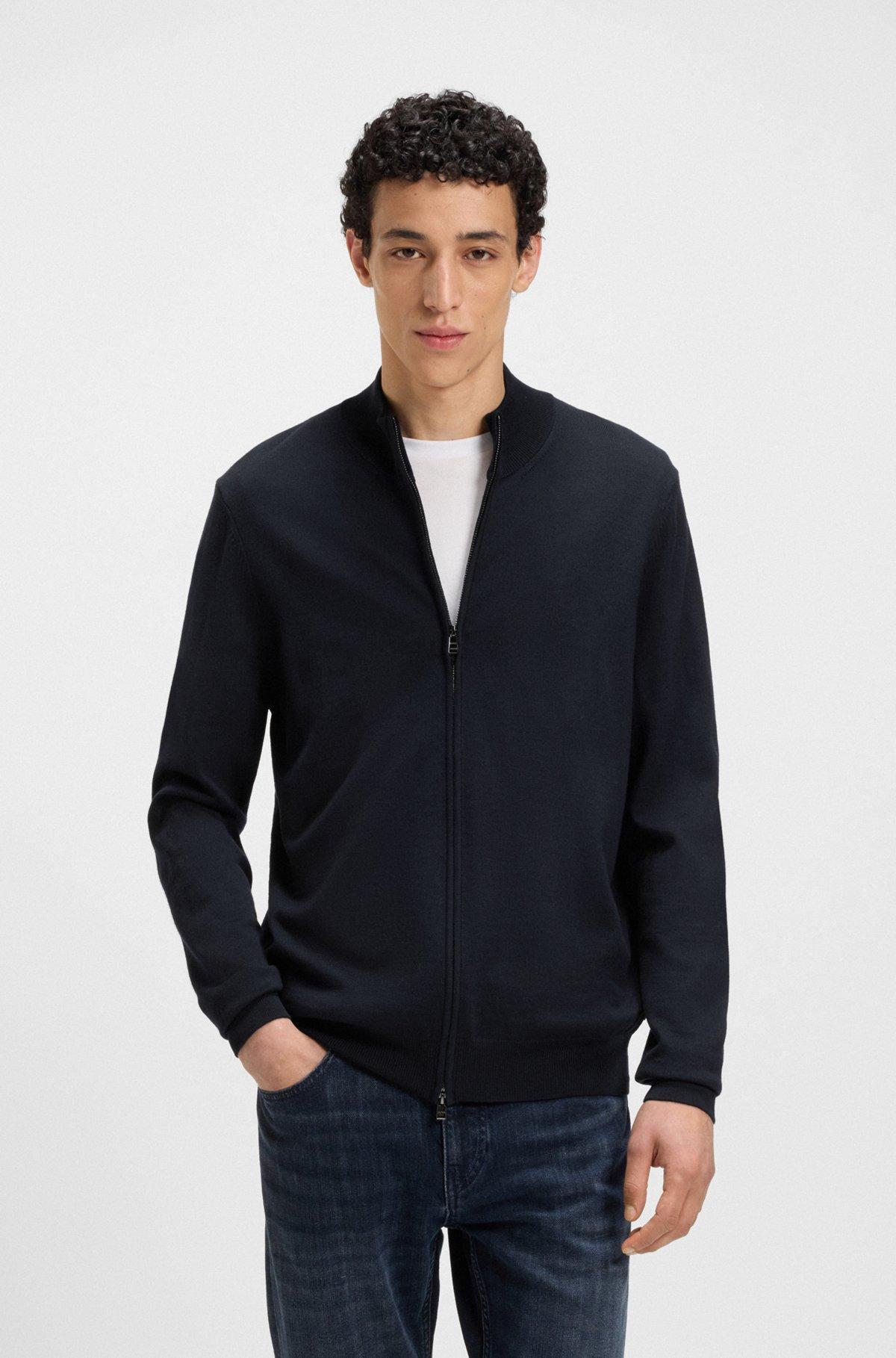 BOSS - Virgin-wool jacket in a regular fit - Dark Blue Product Image