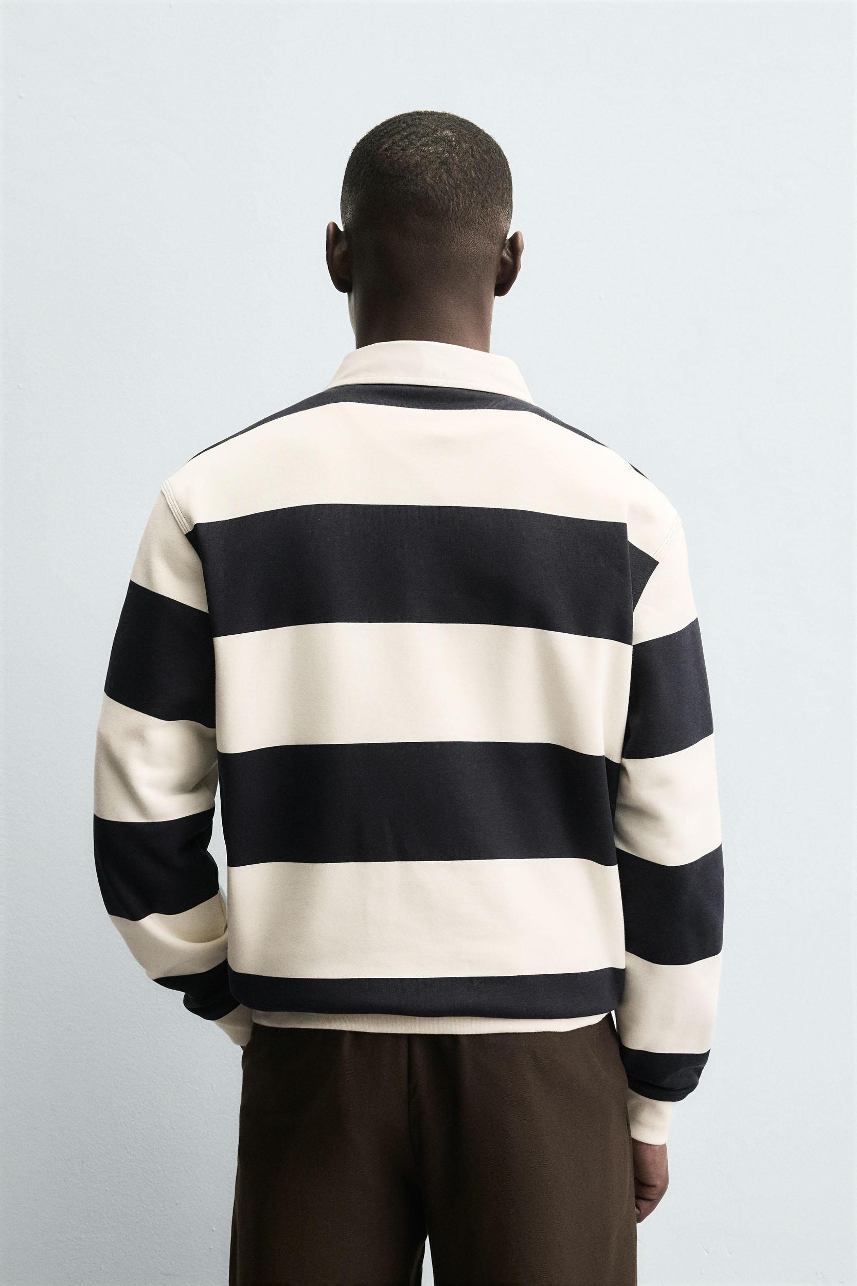 CONTRAST COLLAR POLO SWEATSHIRT Product Image
