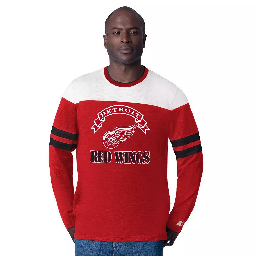Men's Starter Red Detroit Red Wings Blitz Durene Long Sleeve T-Shirt,  Product Image