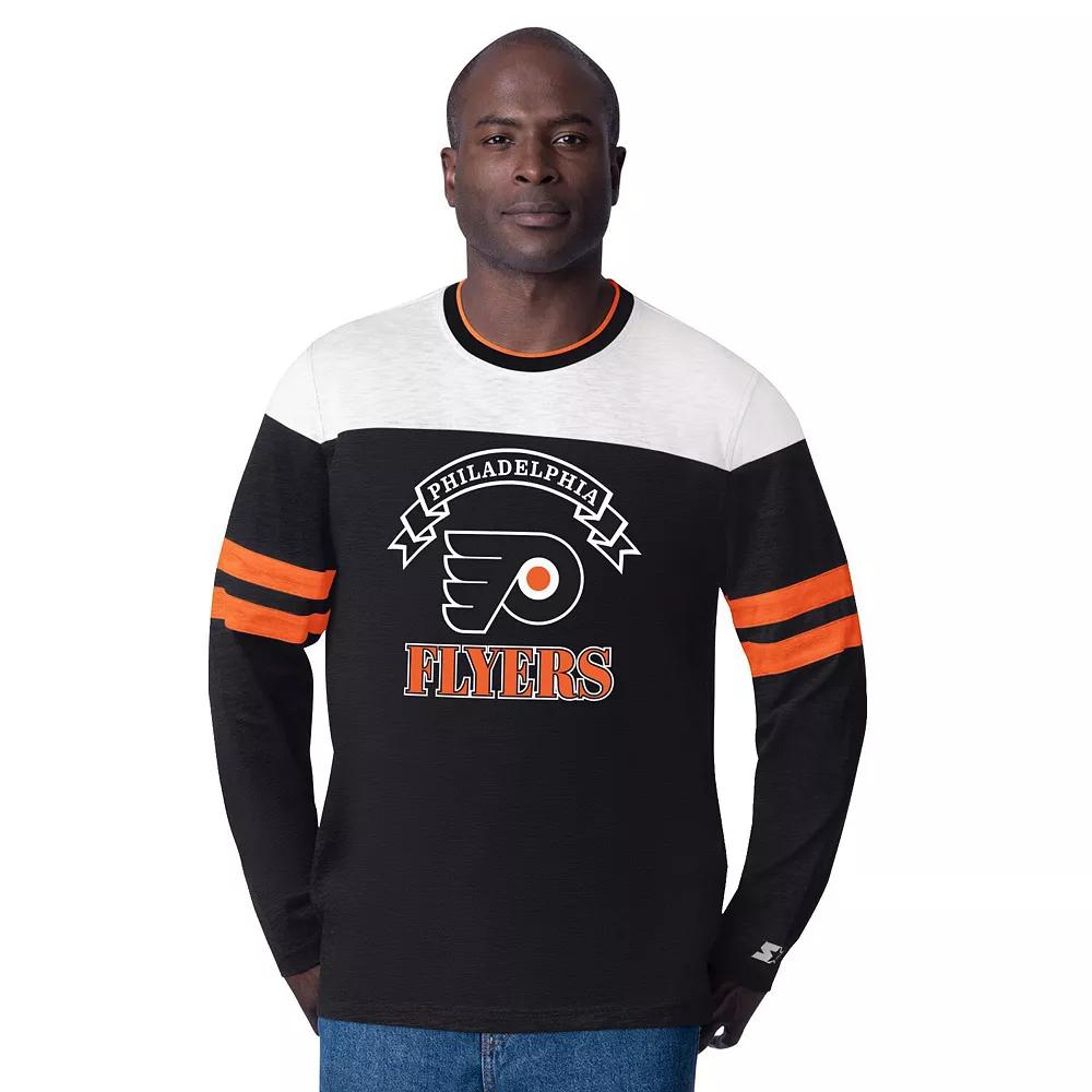 Men's Starter Black Philadelphia Flyers Blitz Durene Long Sleeve T-Shirt,  Product Image