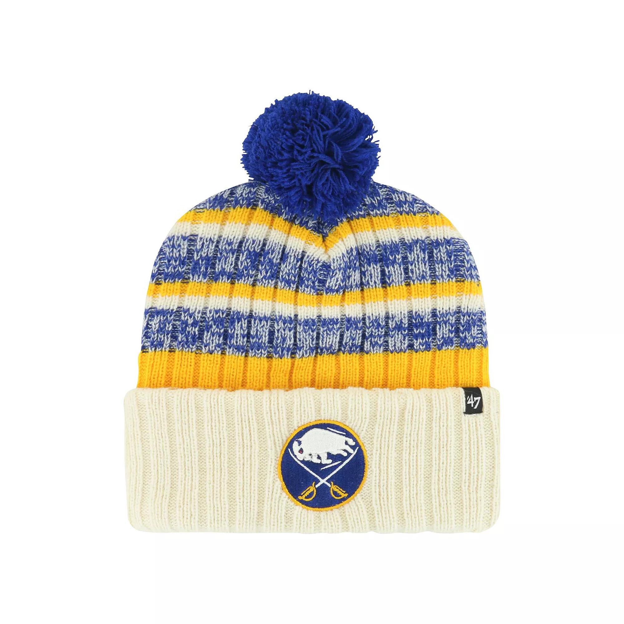 Men's '47 Cream Buffalo Sabres Tavern Cuffed Knit Hat with Pom, Beige Product Image