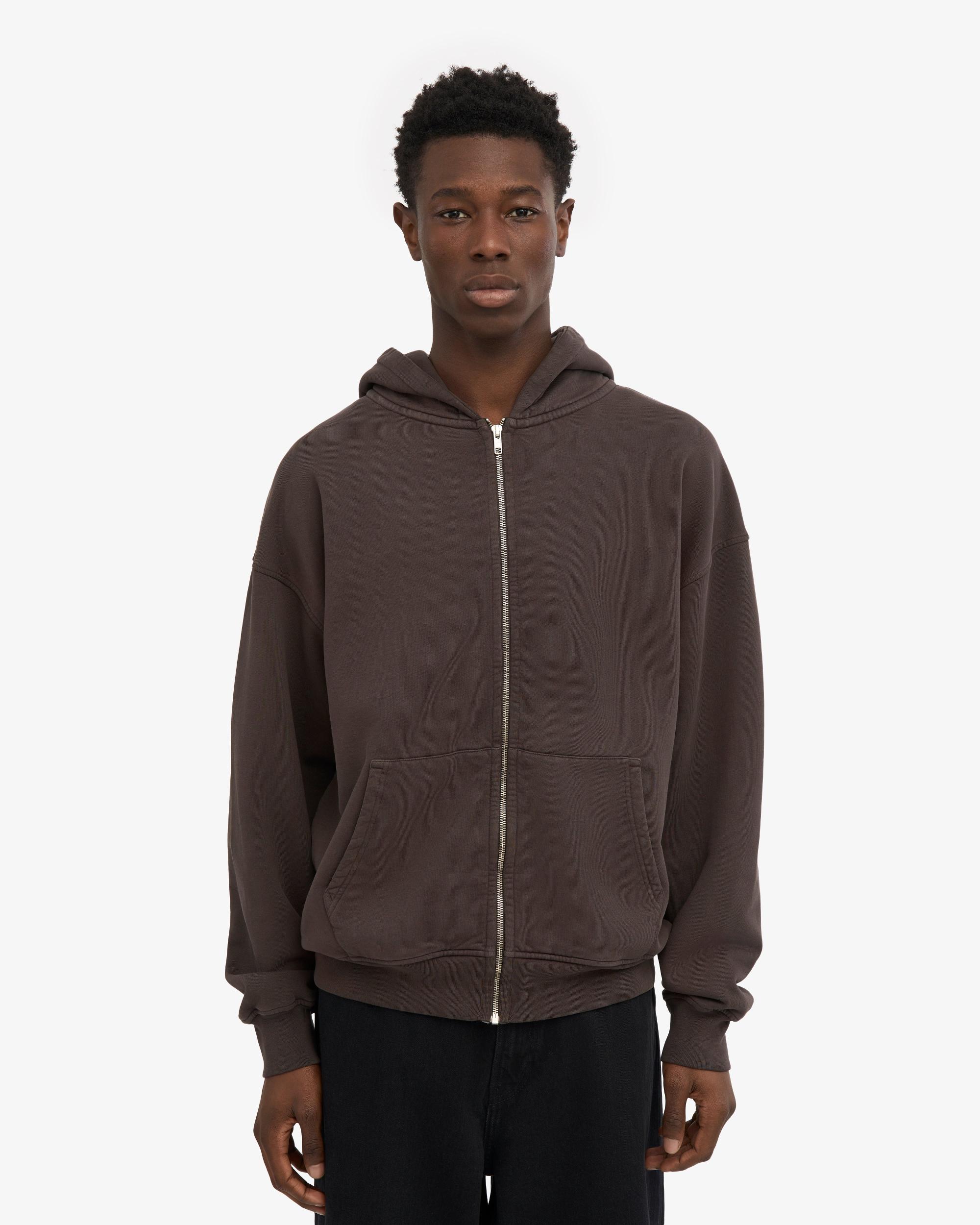 Organic Oversized Zip Hood - Coffee Brown Product Image