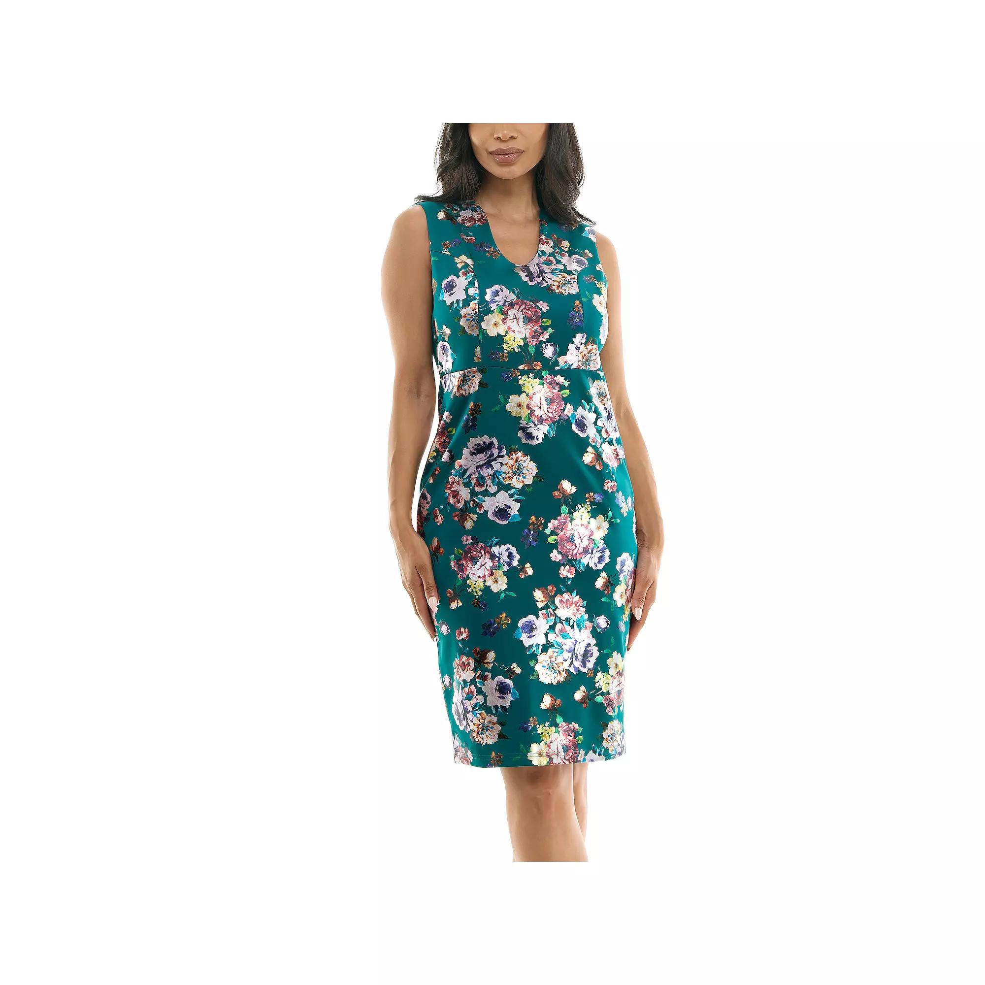 Women's Nina Leonard U-Neck Midi Dress,  Product Image