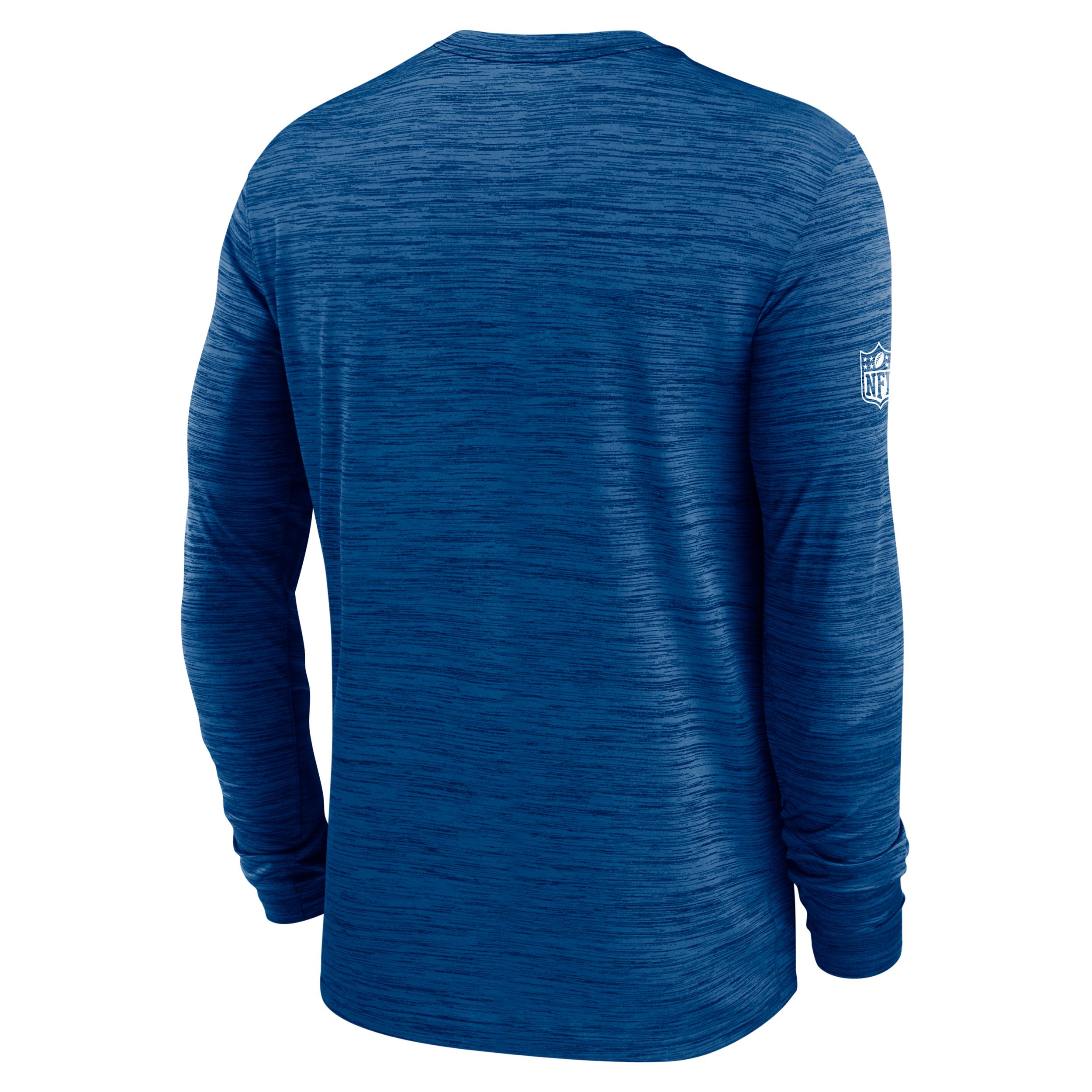 Indianapolis Colts Sideline Team Issue Velocity Nike Mens Dri-FIT NFL Long-Sleeve T-Shirt | 02EQ4LB98-QVX Product Image