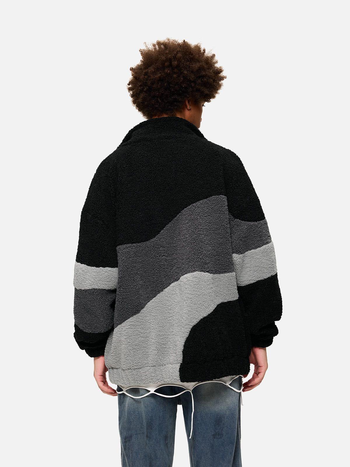 Aelfric Eden Patchwork Color Block Sherpa Coat Product Image