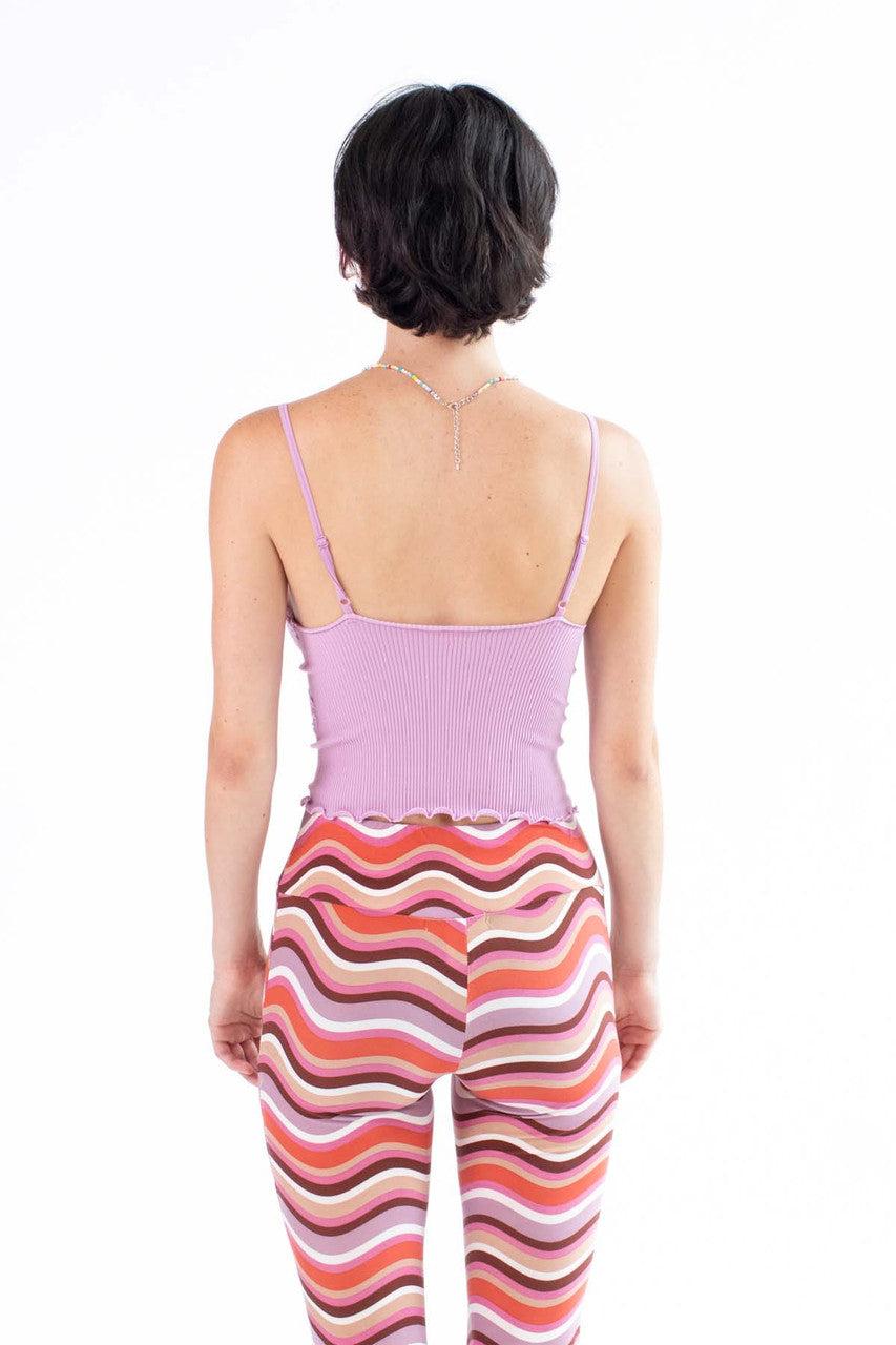 Violet Seamless Lace Trim Crop Cami Product Image