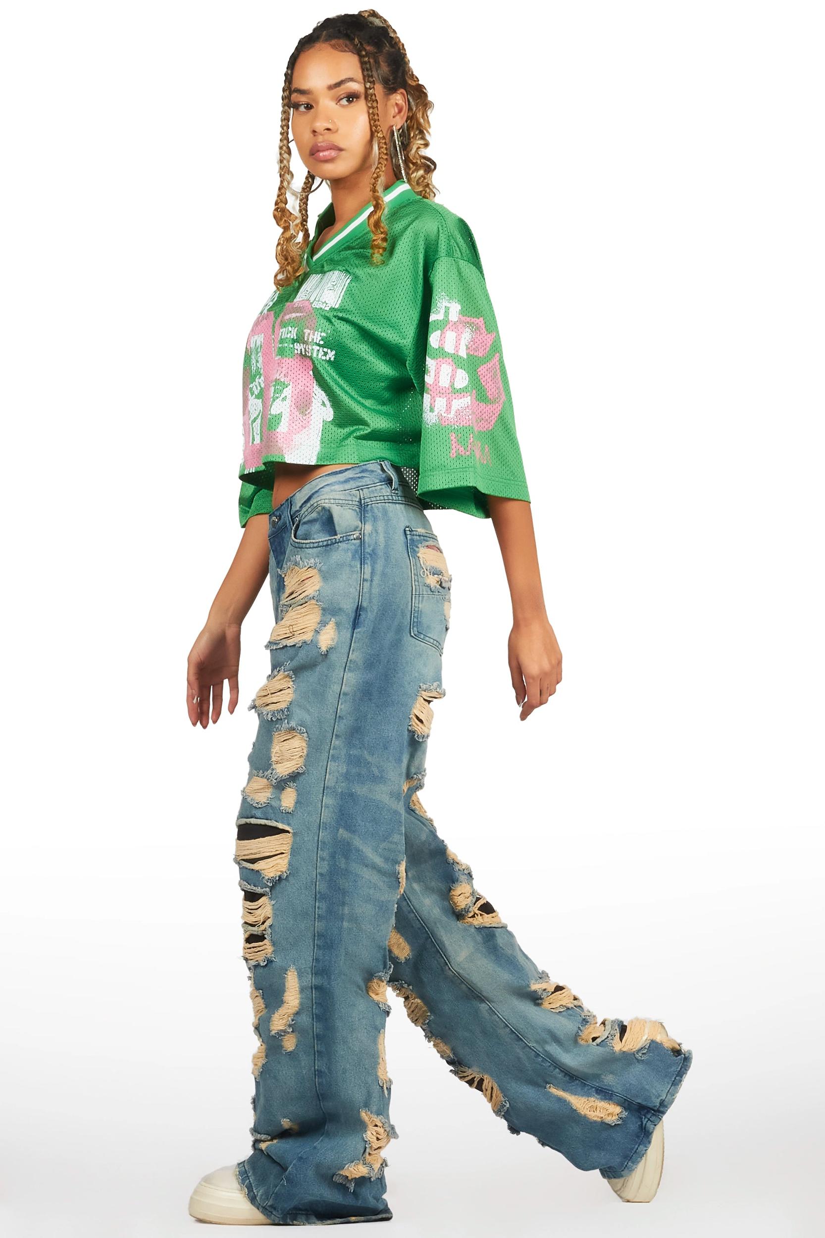 Tamyra Blue Baggy Jean Female Product Image