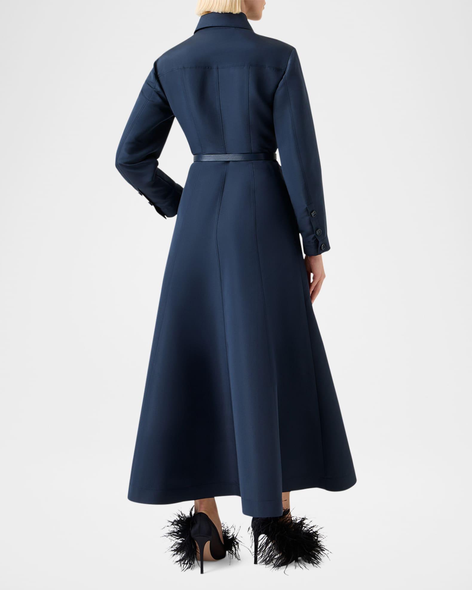 Ottoman Silk Belted A-Line Midi Shirtdress Product Image