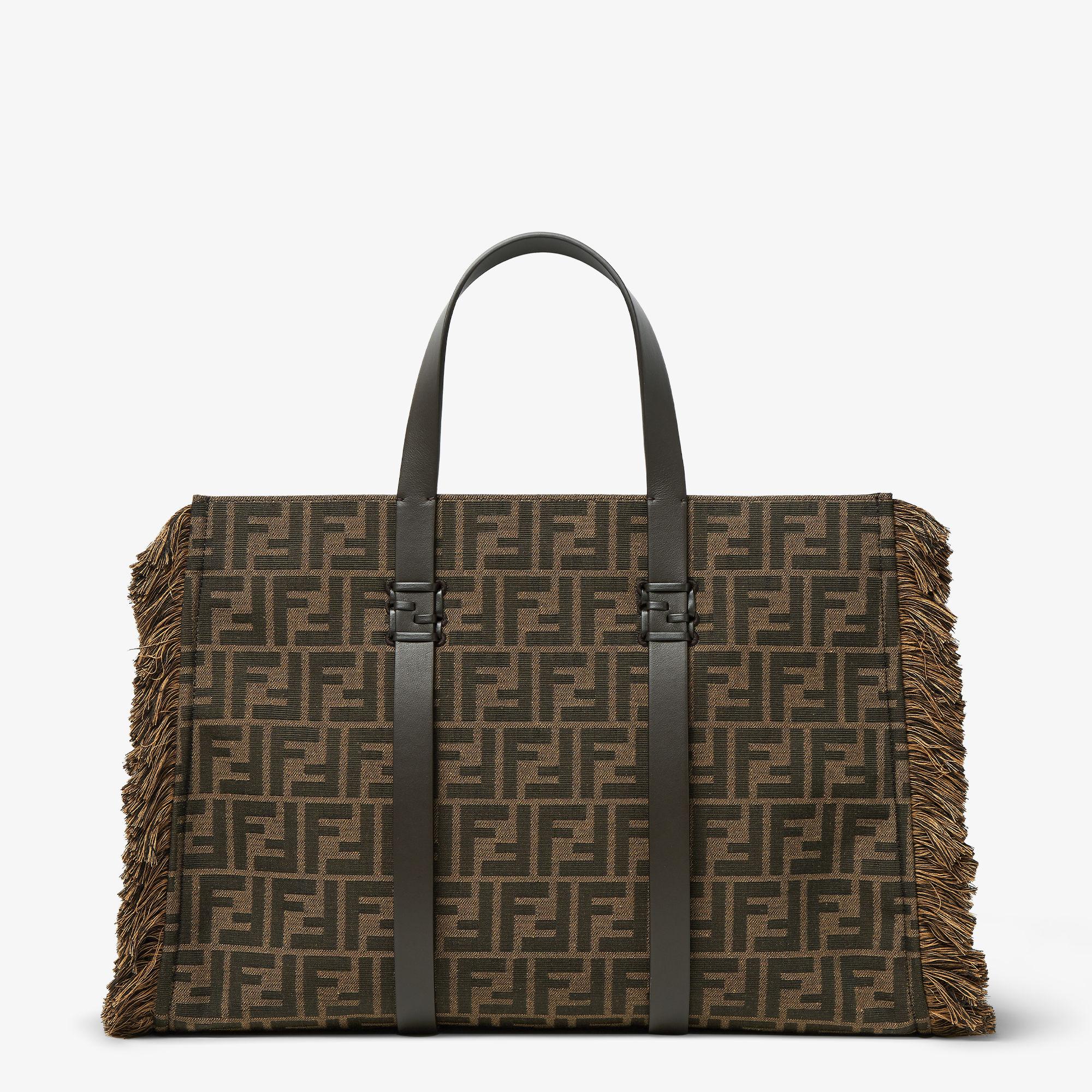 Summer ToteBrown FF jacquard fabric bag Product Image