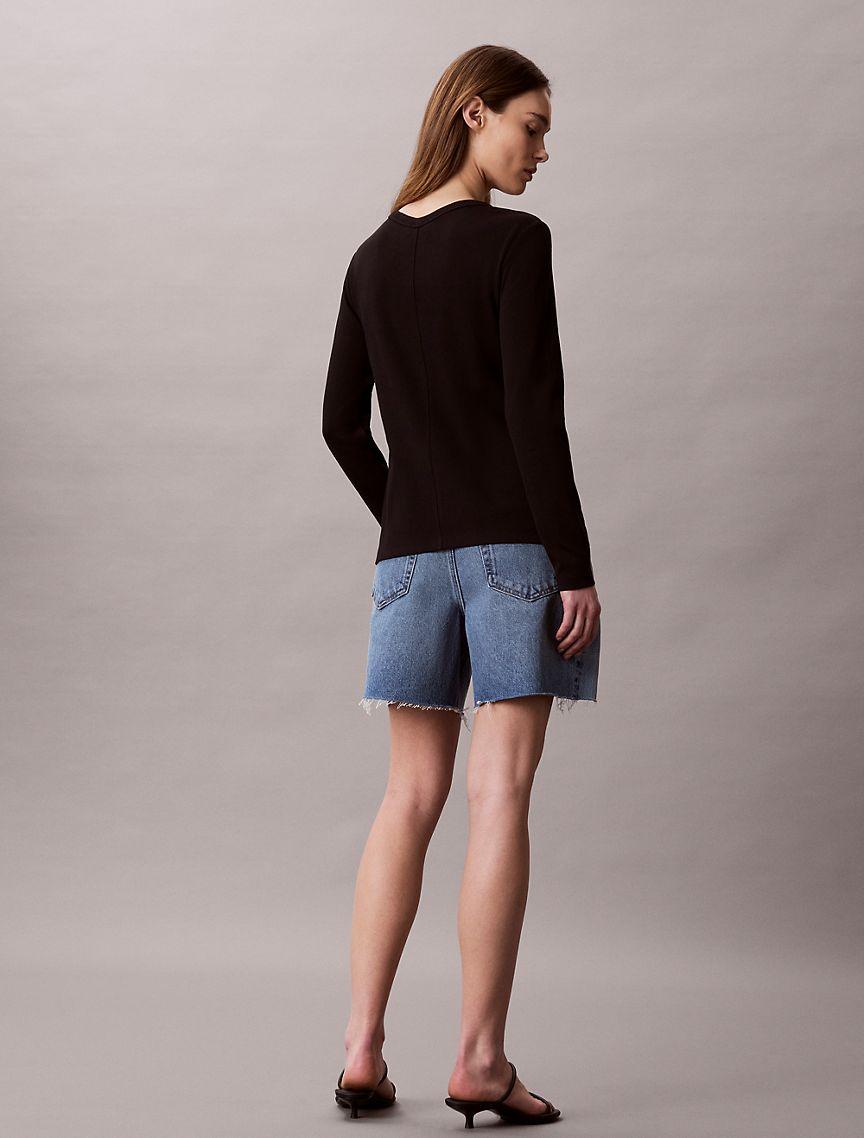 Woven Monologo Fine Rib Slim Cardigan Product Image