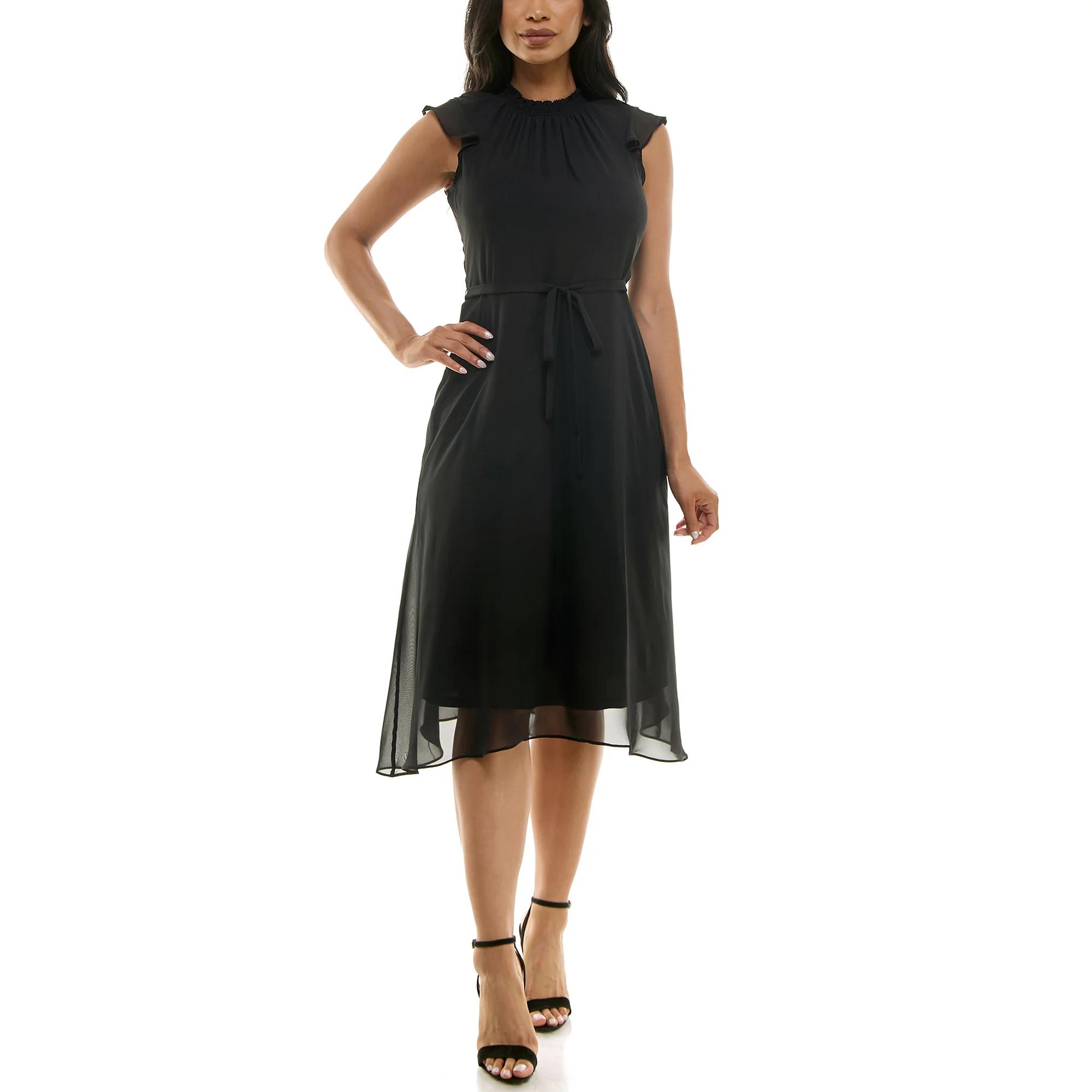 Women's Nina Leonard Mockneck Chiffon Dress,  Product Image