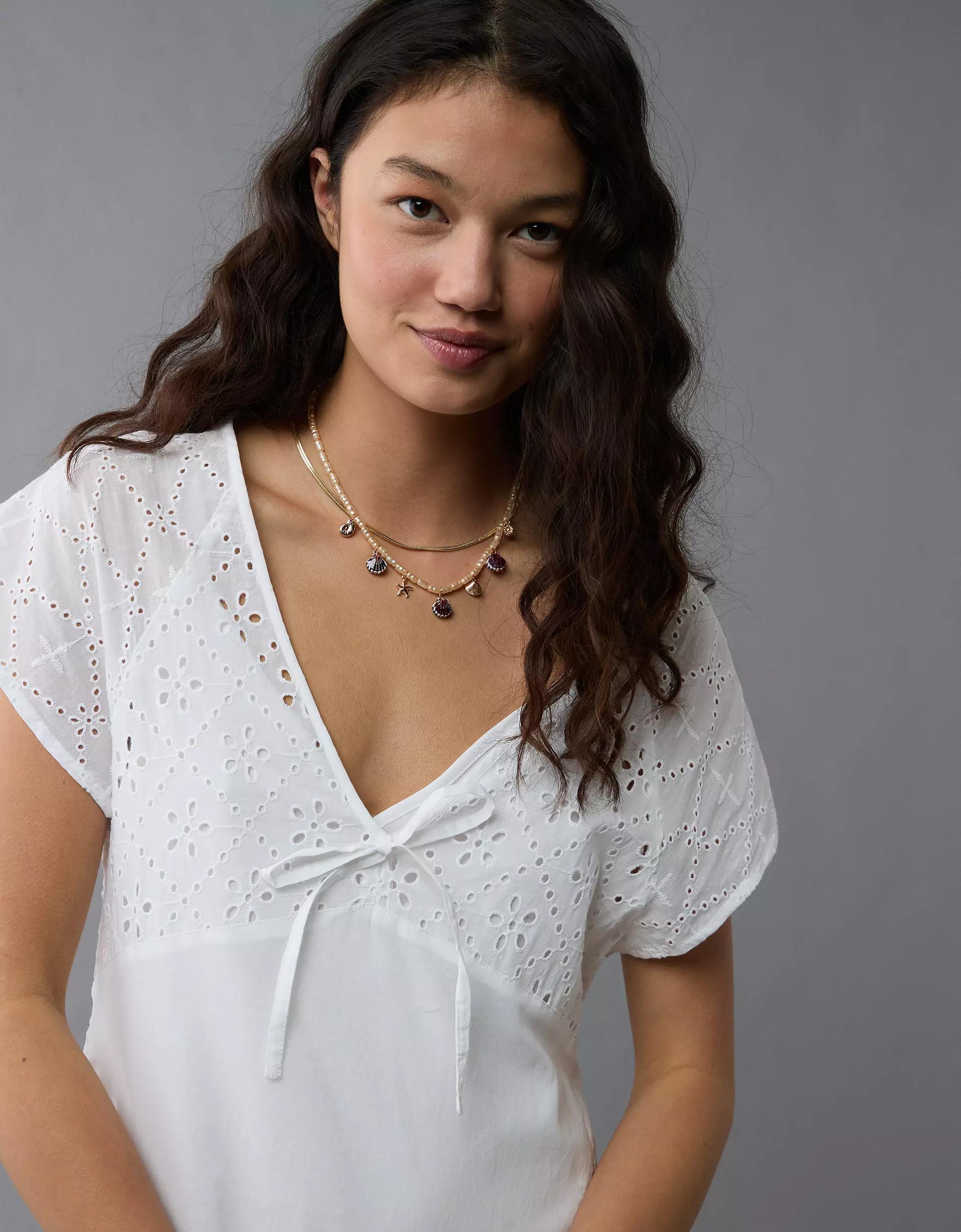 AE Flutter Sleeve Eyelet Maxi Dress Product Image