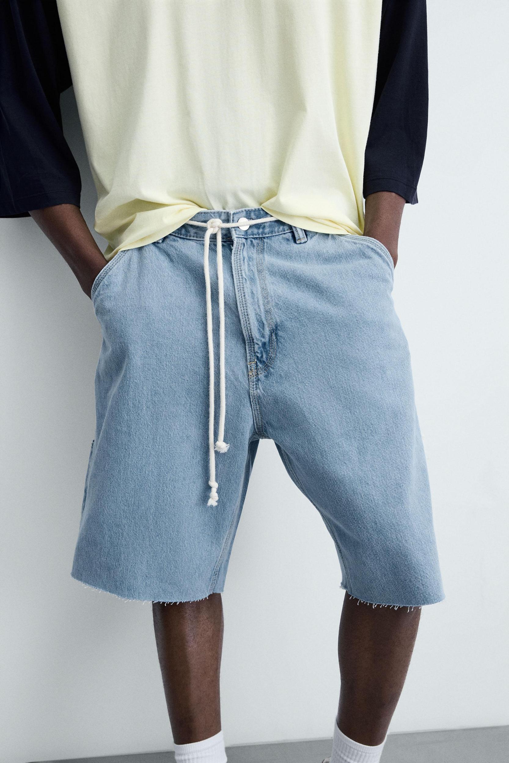 CARPENTER POCKET DENIM BERMUDA SHORTS Product Image
