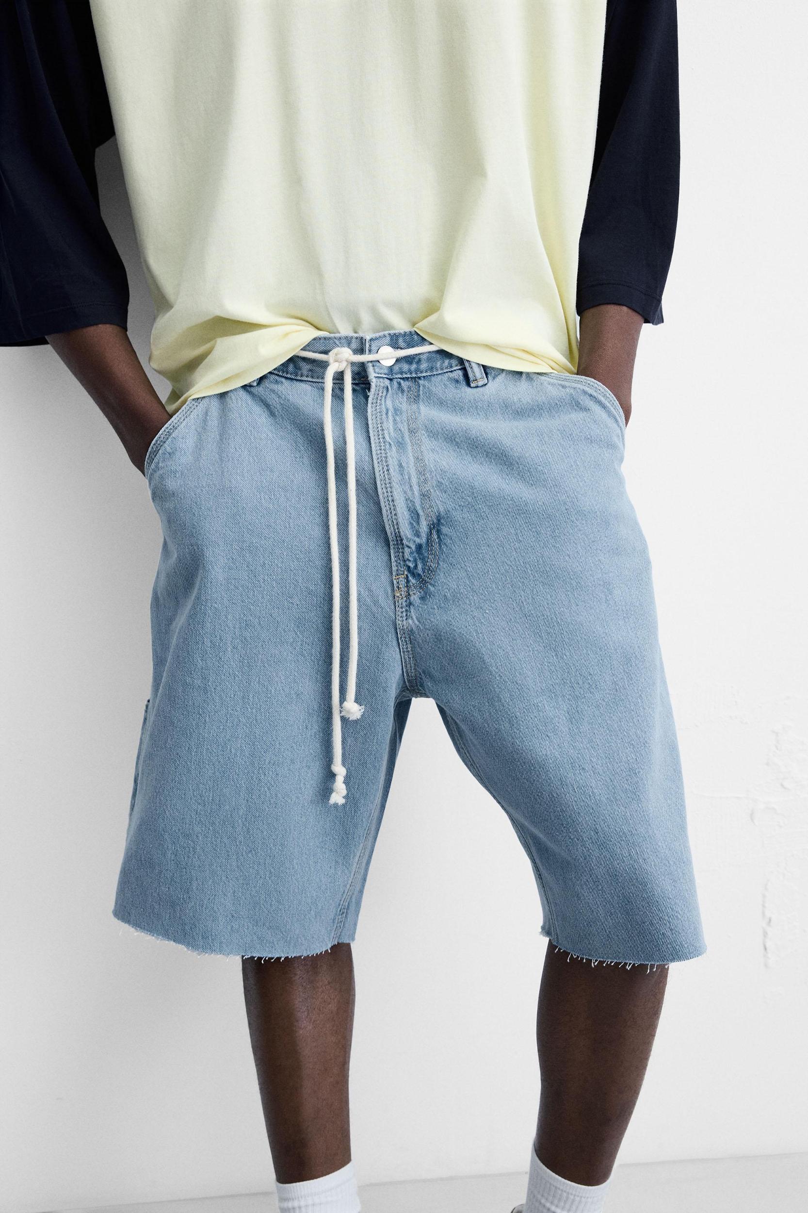 CARPENTER POCKET DENIM BERMUDA SHORTS Product Image