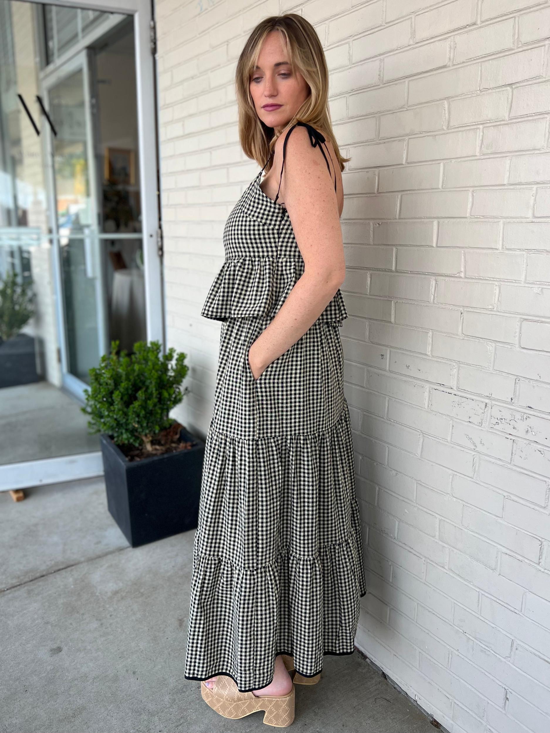 Sadie Gingham Midi Skirt Product Image