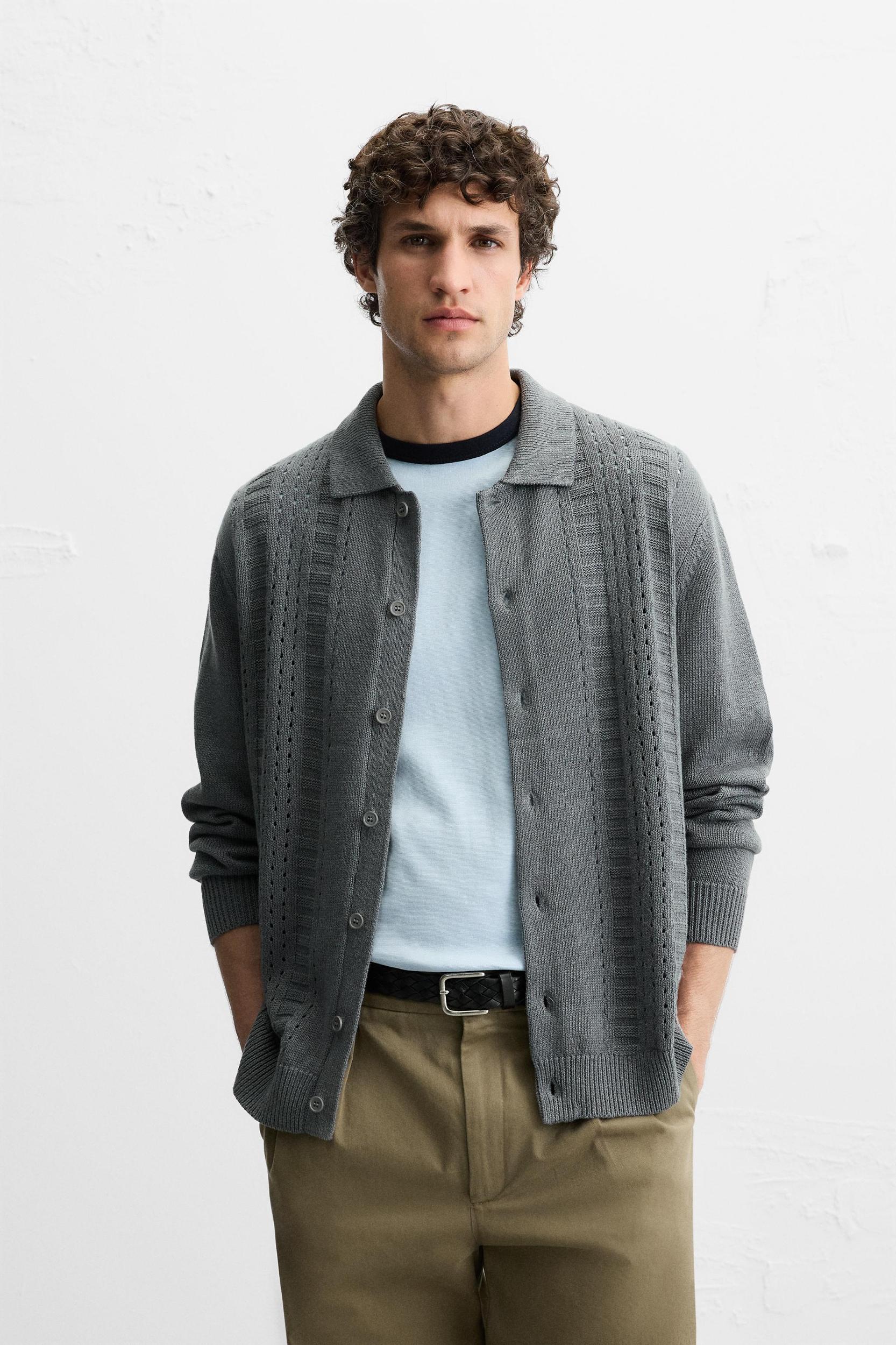 OPENWORK TEXTURED CARDIGAN Product Image
