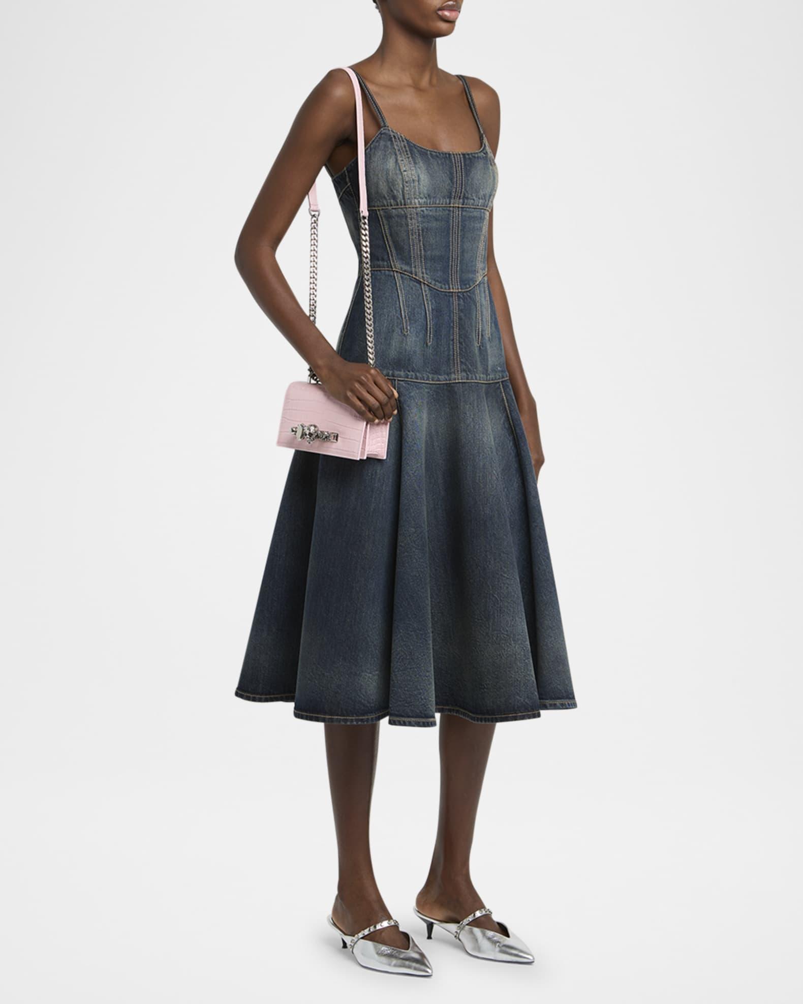 Jeweled Mini Mock-Croc Satchel Bag Product Image