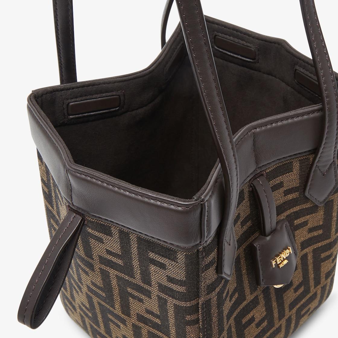 Fendi Origami MiniBrown FF jacquard fabric mini bag that can be transformed Product Image
