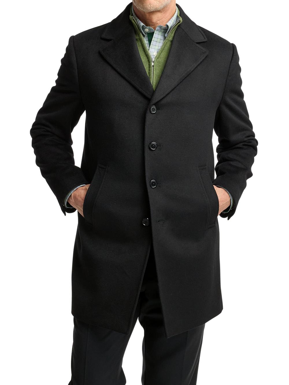 Wool Blend Topcoat - Black Product Image