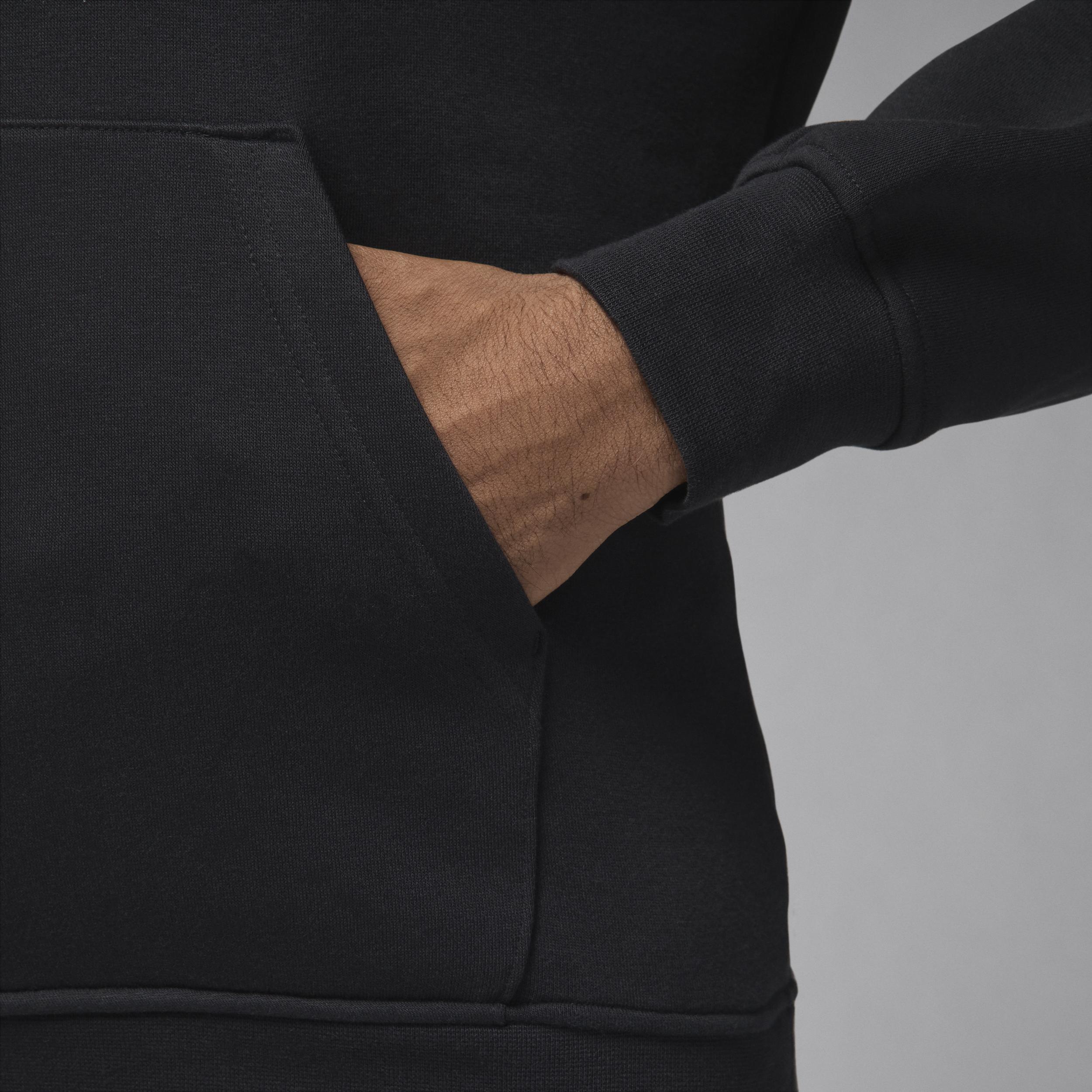 Jordan Mens Jordan Essential Air Stretch Fleece Hoodie - Mens Black/White/Red Product Image