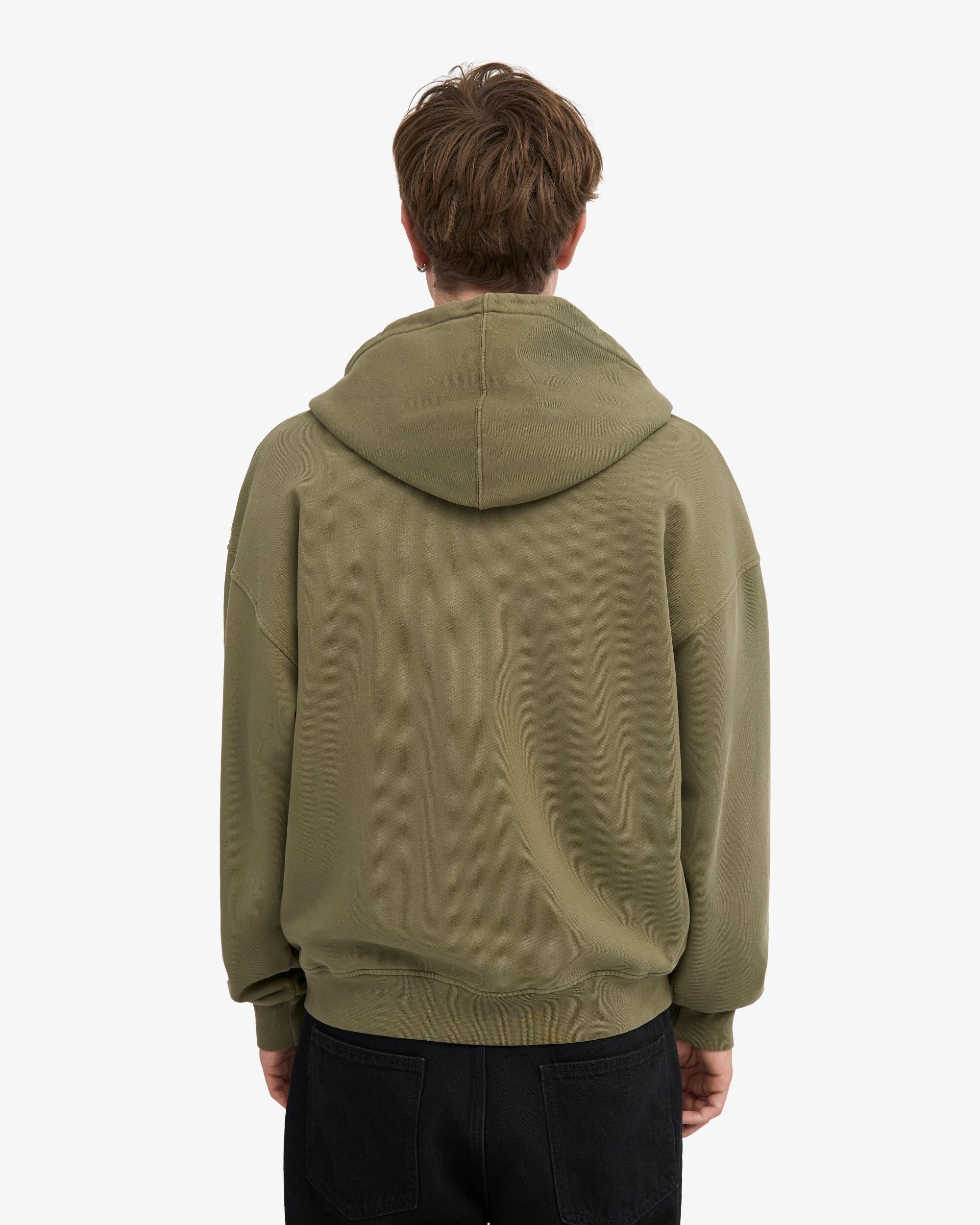 Organic Oversized Zip Hood - Dusty Olive Product Image