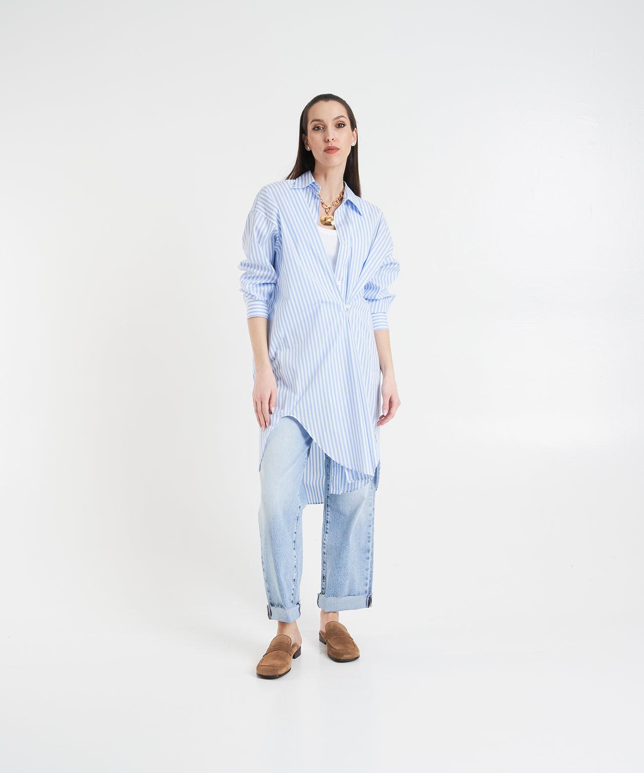 Striped shirt dress Product Image