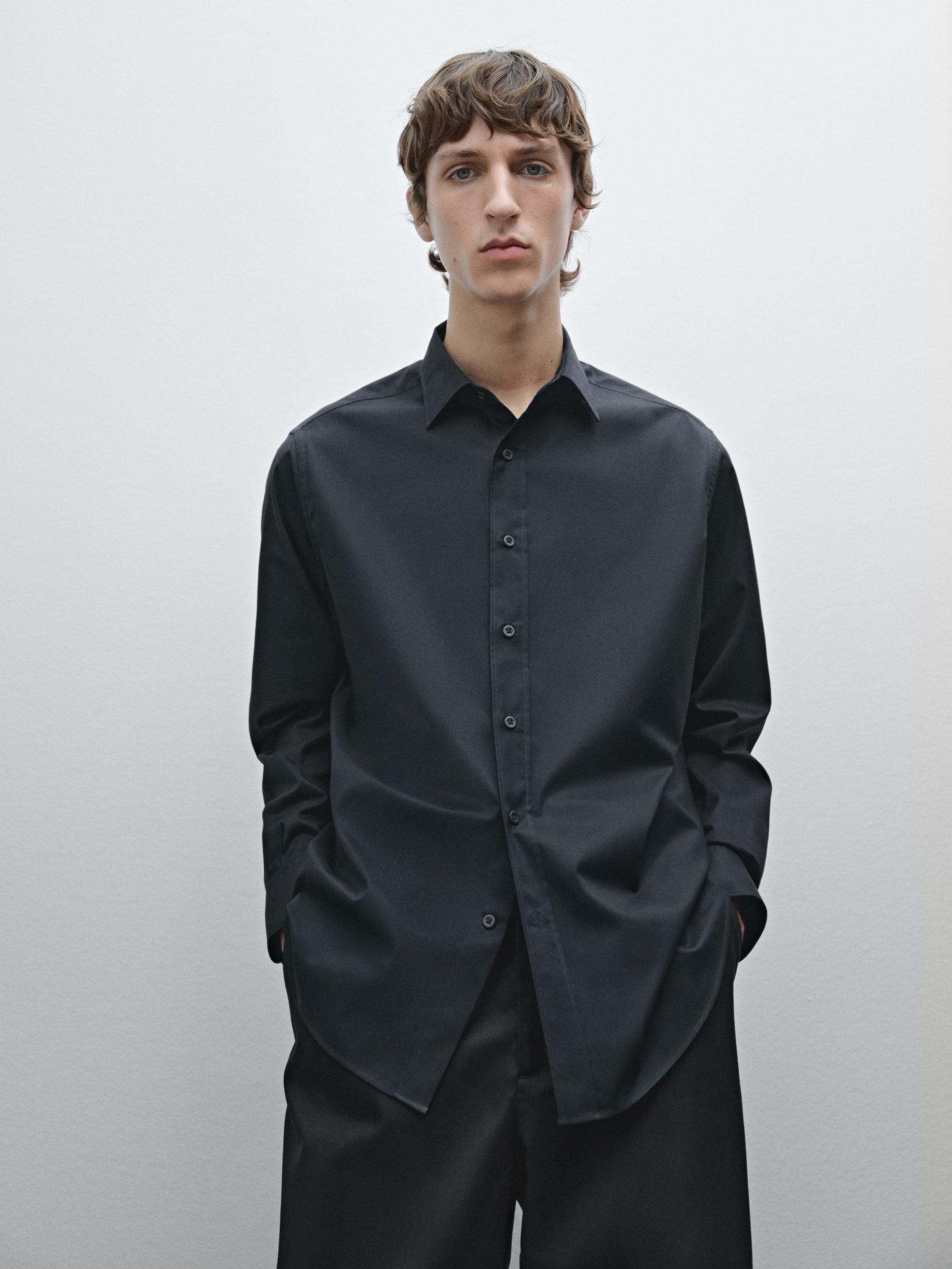 Slim fit twill shirt 100% cotton Product Image