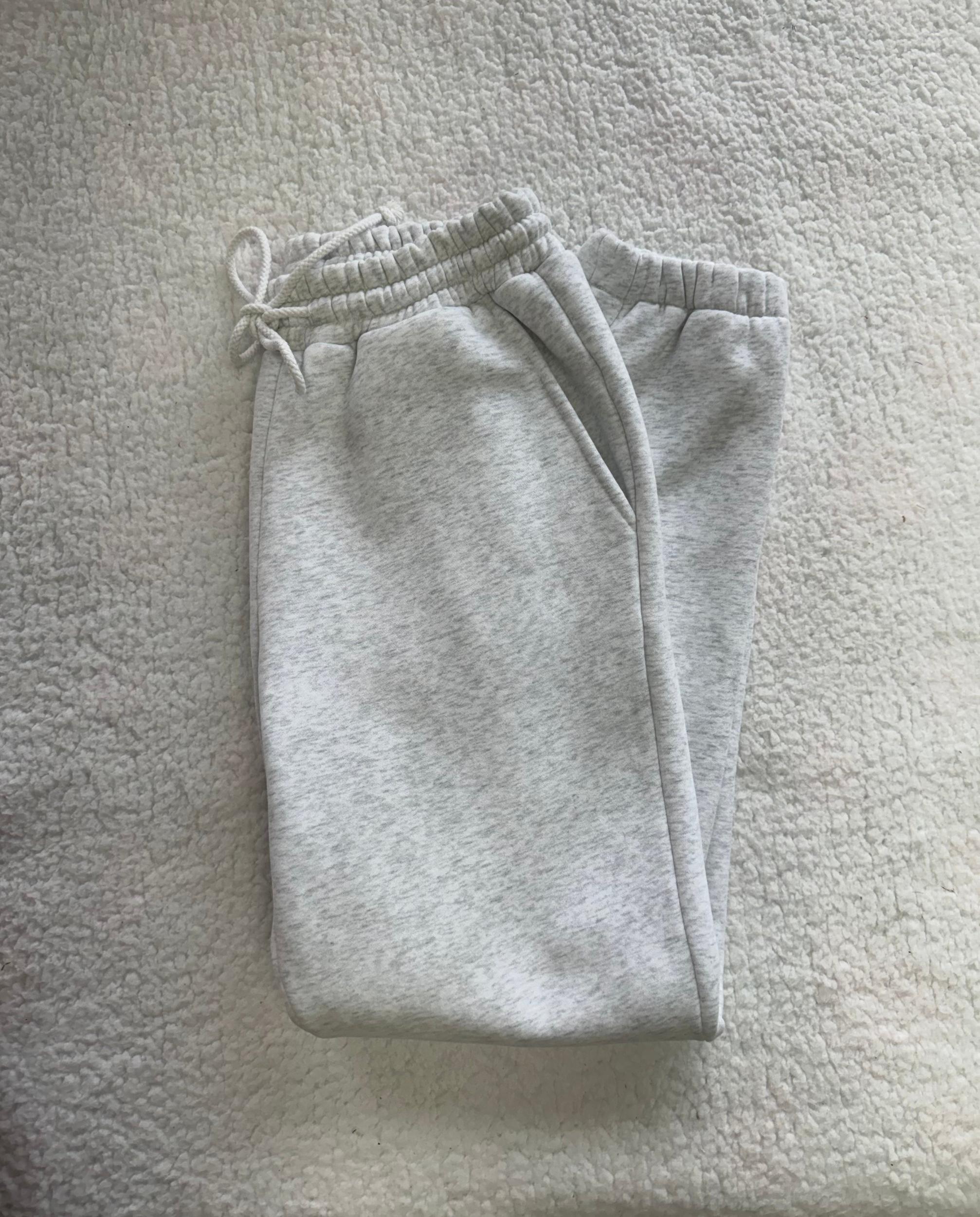 Pearl Grey Basic Blank Jogger Sweatpants Product Image
