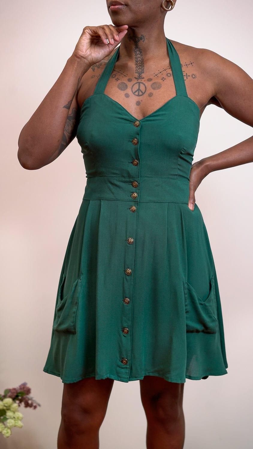 Bedding Dress in Emerald Green Challis Product Image