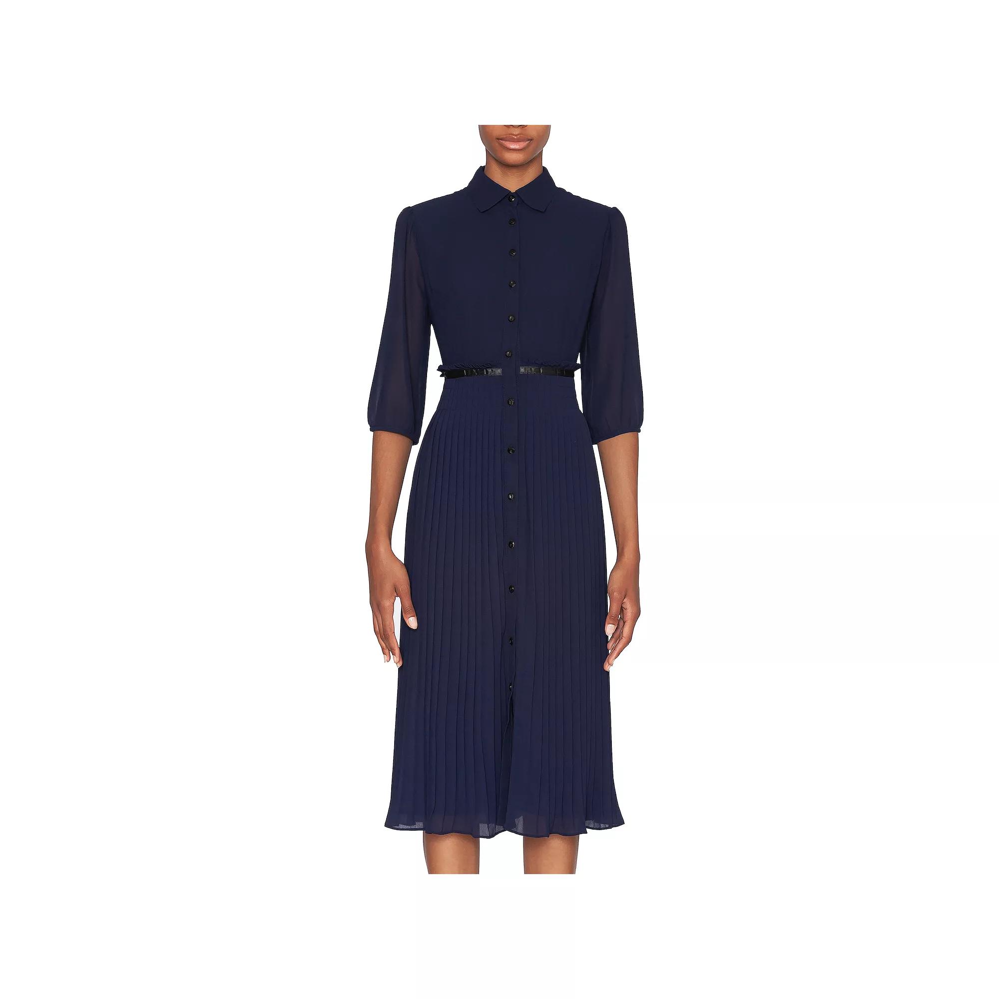 Women's Focus By Shani Pleated Georgette Midi Dress,  Product Image