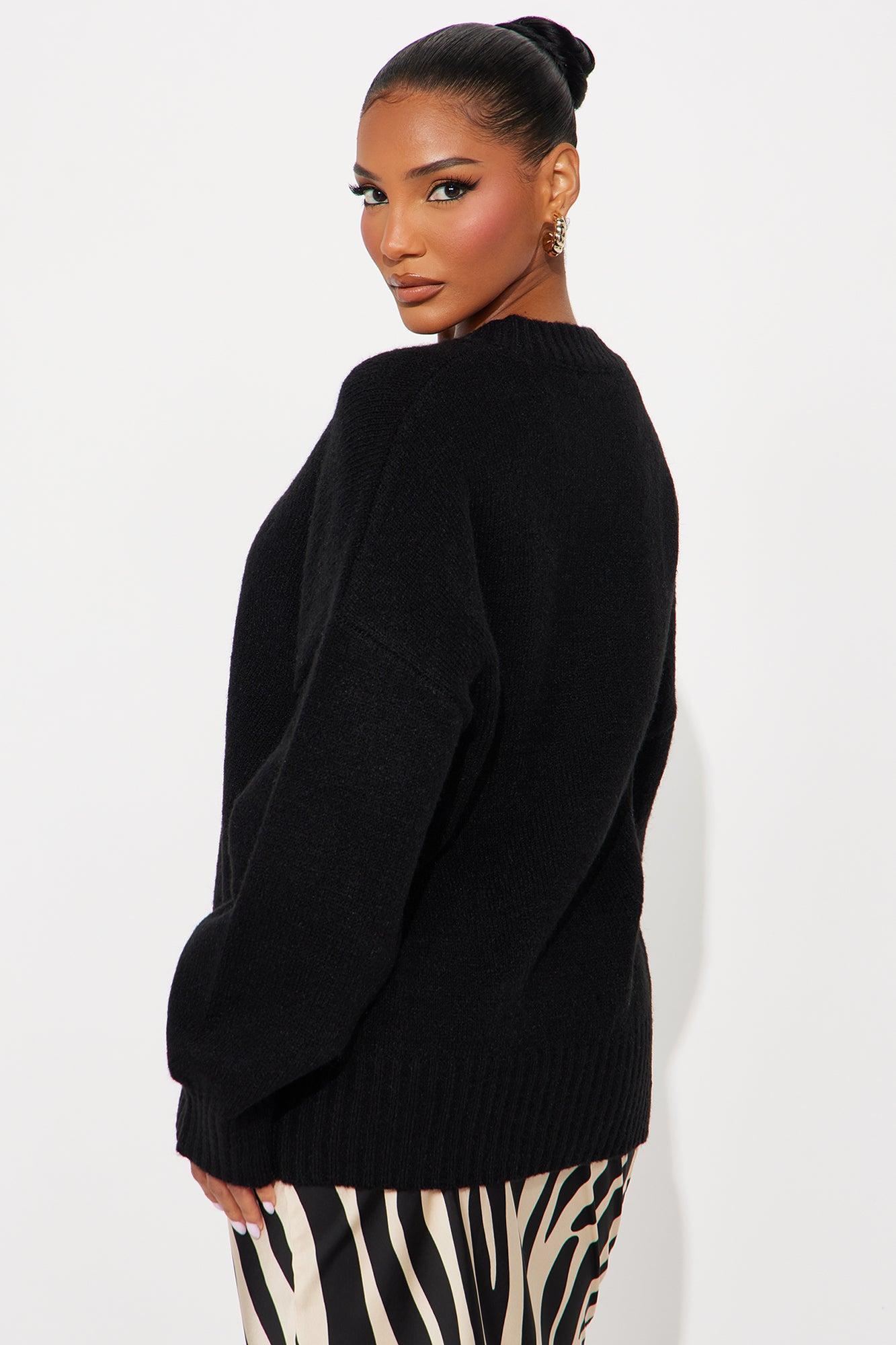 On Wednesdays Pullover Sweater - Black Female Product Image