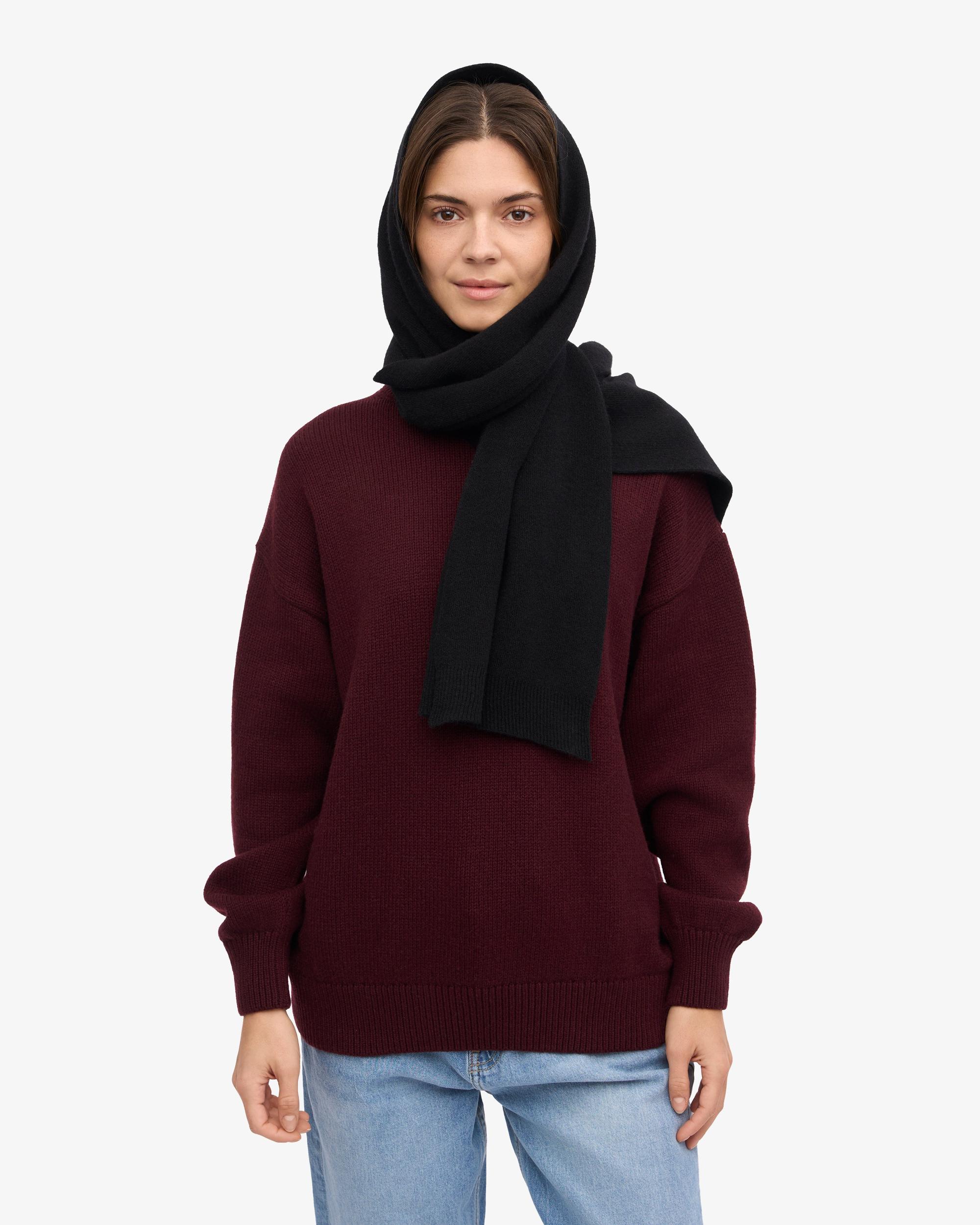 Merino Wool Scarf - Deep Black Product Image