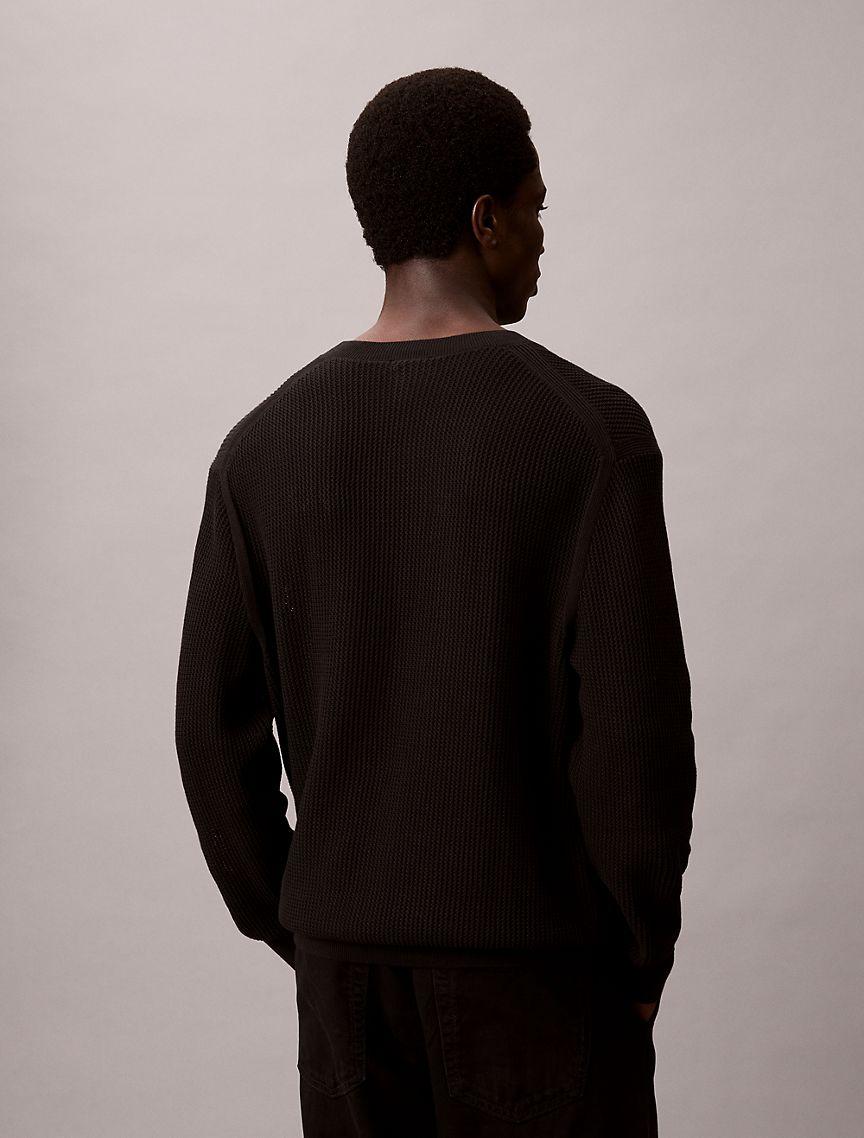 Cotton Mesh Relaxed Sweater Product Image