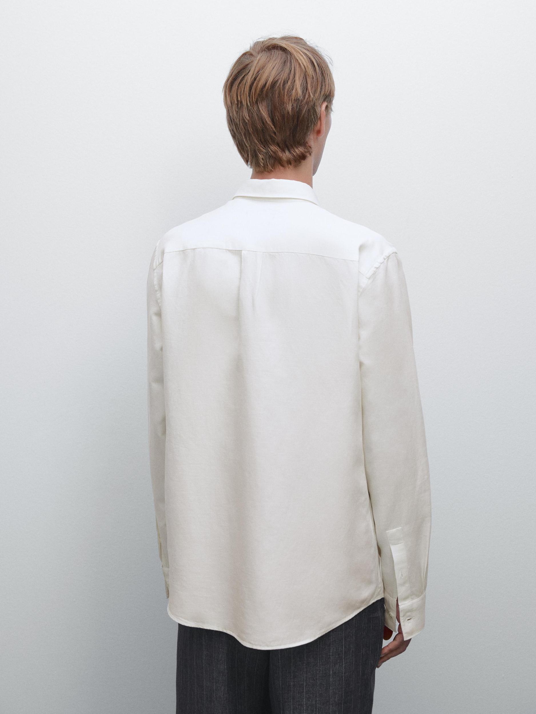 Regular fit linen blend shirt Product Image