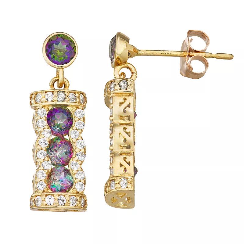 Designs by Gioelli 10k Gold Gemstone Dangle Earrings, Womens, Mystic Topaz Product Image