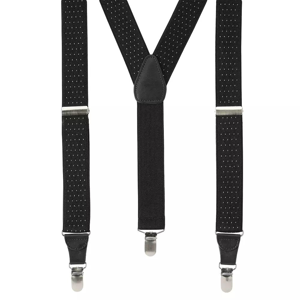 Men's Wembley Pindot Stretch Suspenders, Black Product Image