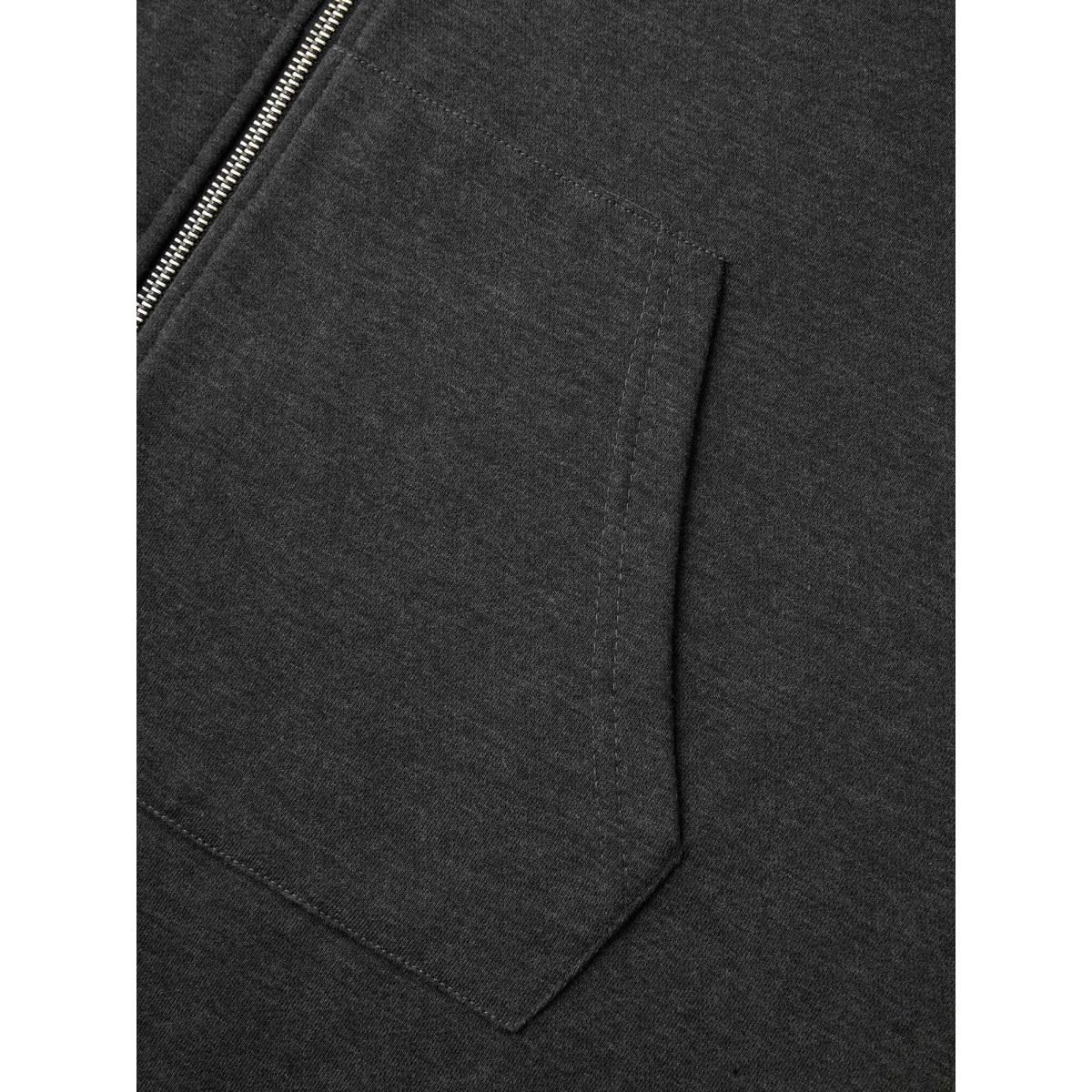 Plus Size Sweatshirt Longline Solid Jacket Women DimGray Drawstring Patch pocket Casual Jackets BloomChic 22-24/3X Product Image